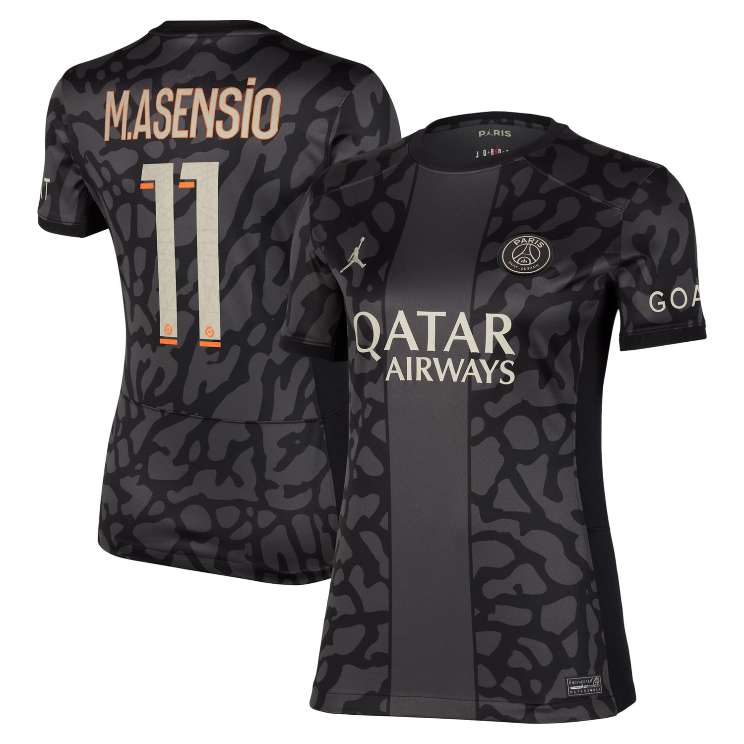Ligue 1 Paris Saint-Germain Third Jersey Shirt 2023-24 player Marco Asensio 11 printing for Women
