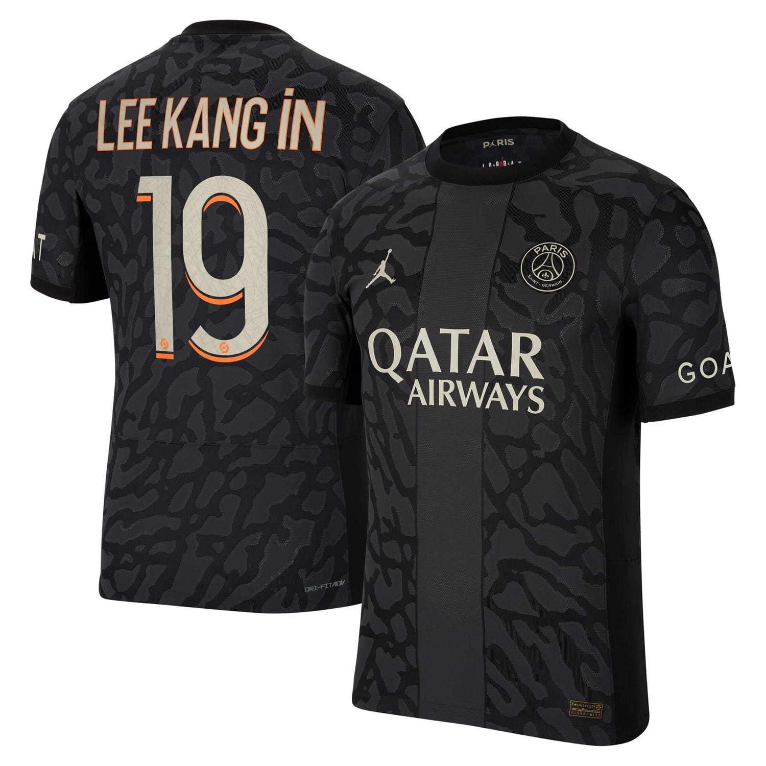 Ligue 1 Paris Saint-Germain Third Authentic Jersey Shirt 2023-24 player Lee Kang In 19 printing for Men