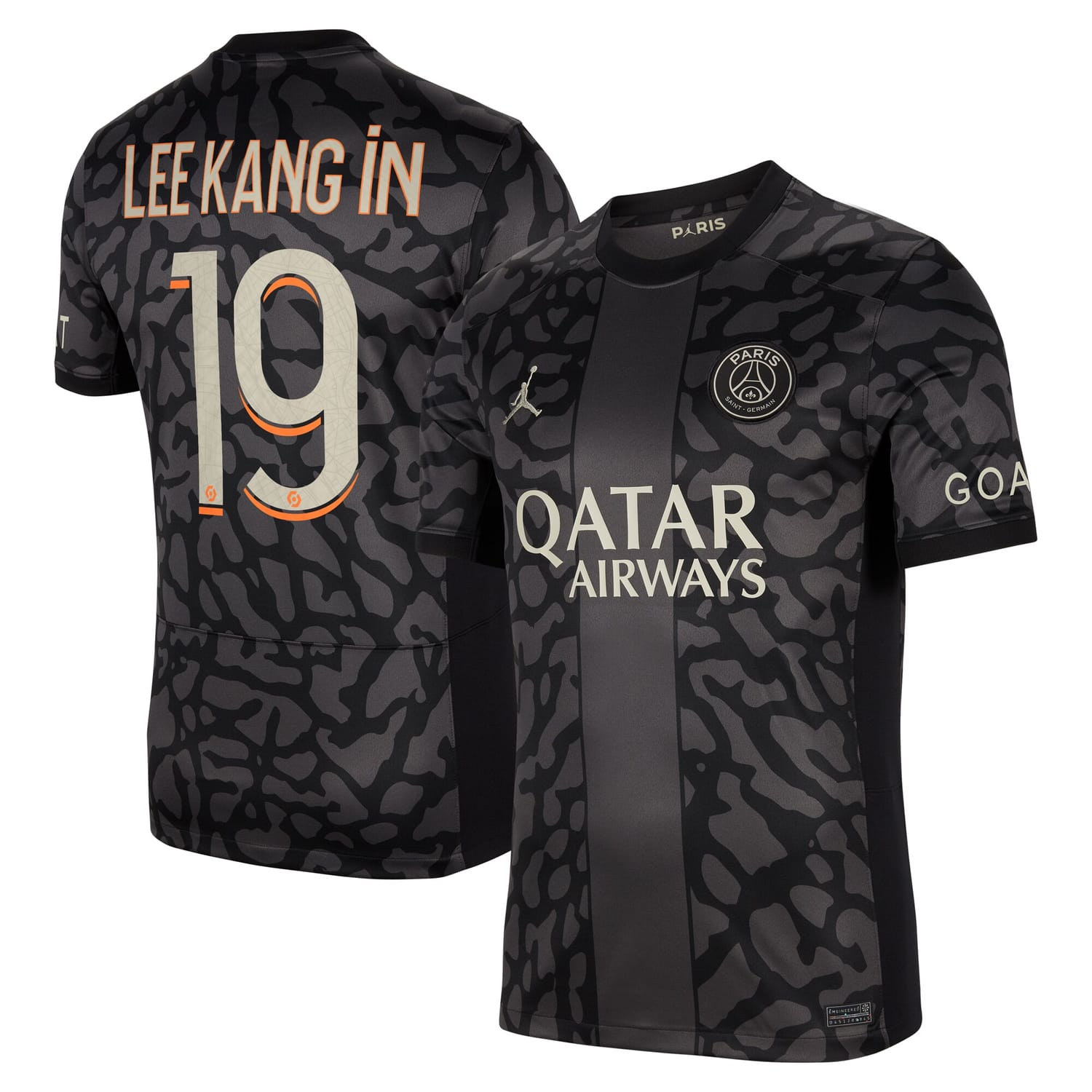 Ligue 1 Paris Saint-Germain Third Jersey Shirt 2023-24 player Lee Kang In 19 printing for Men