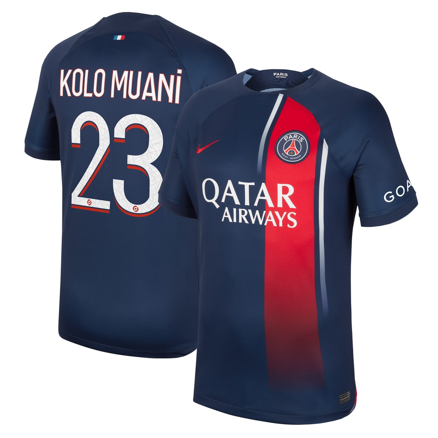 Ligue 1 Paris Saint-Germain Home Jersey Shirt 2023-24 player Randal Kolo Muani 23 printing for Men