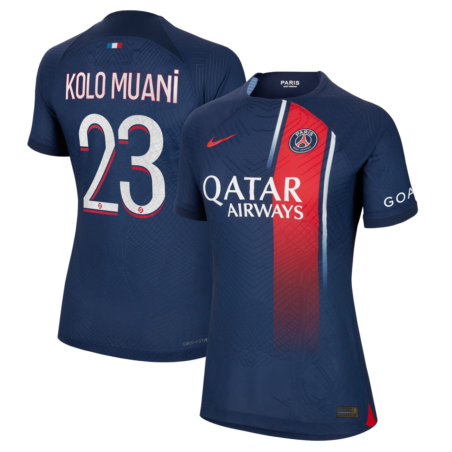 Ligue 1 Paris Saint-Germain Home Authentic Jersey Shirt 2023-24 player Randal Kolo Muani 23 printing for Women