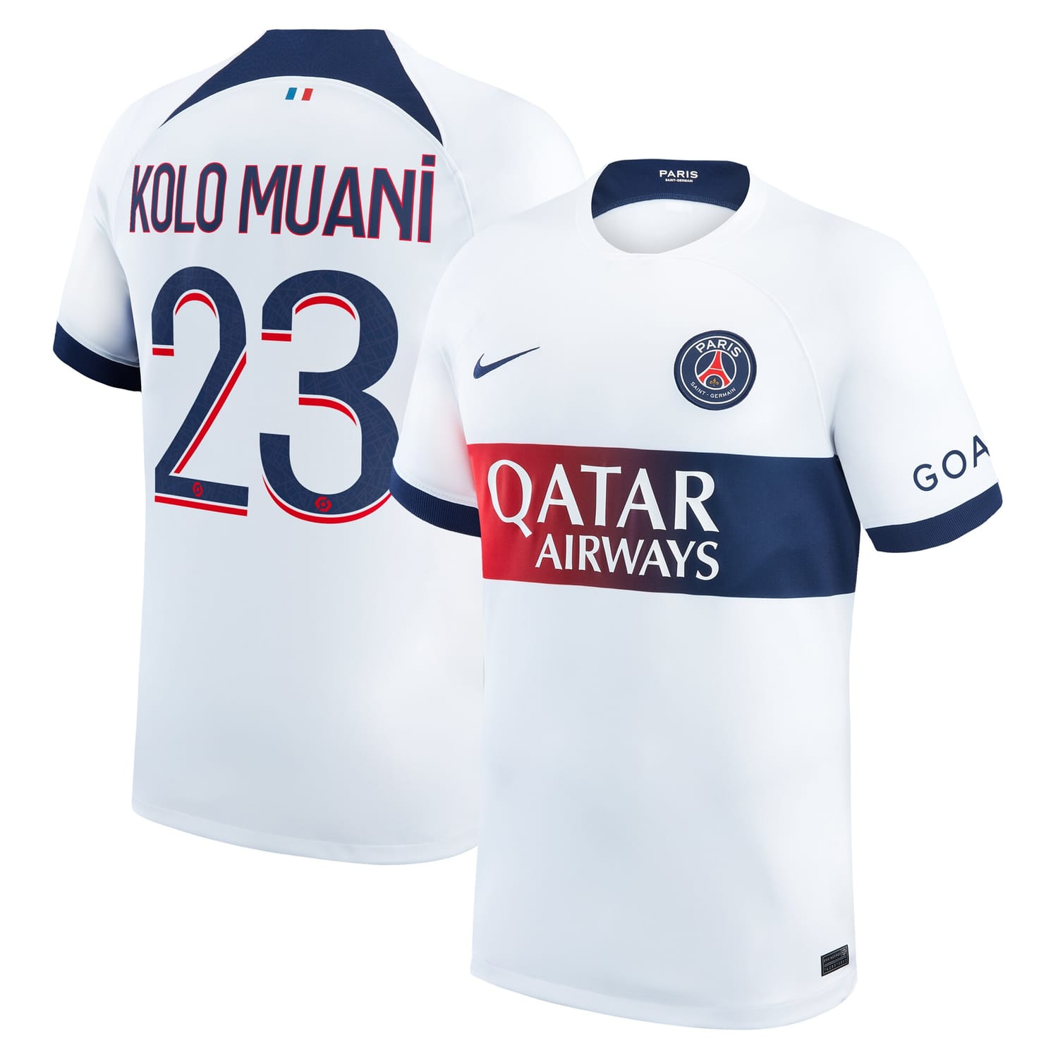 Ligue 1 Paris Saint-Germain Away Jersey Shirt 2023-24 player Randal Kolo Muani 23 printing for Men