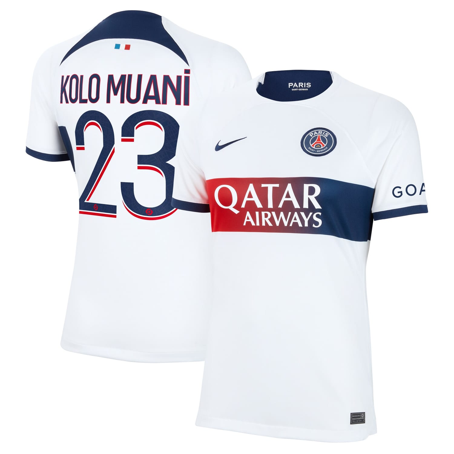 Ligue 1 Paris Saint-Germain Away Jersey Shirt 2023-24 player Randal Kolo Muani 23 printing for Women