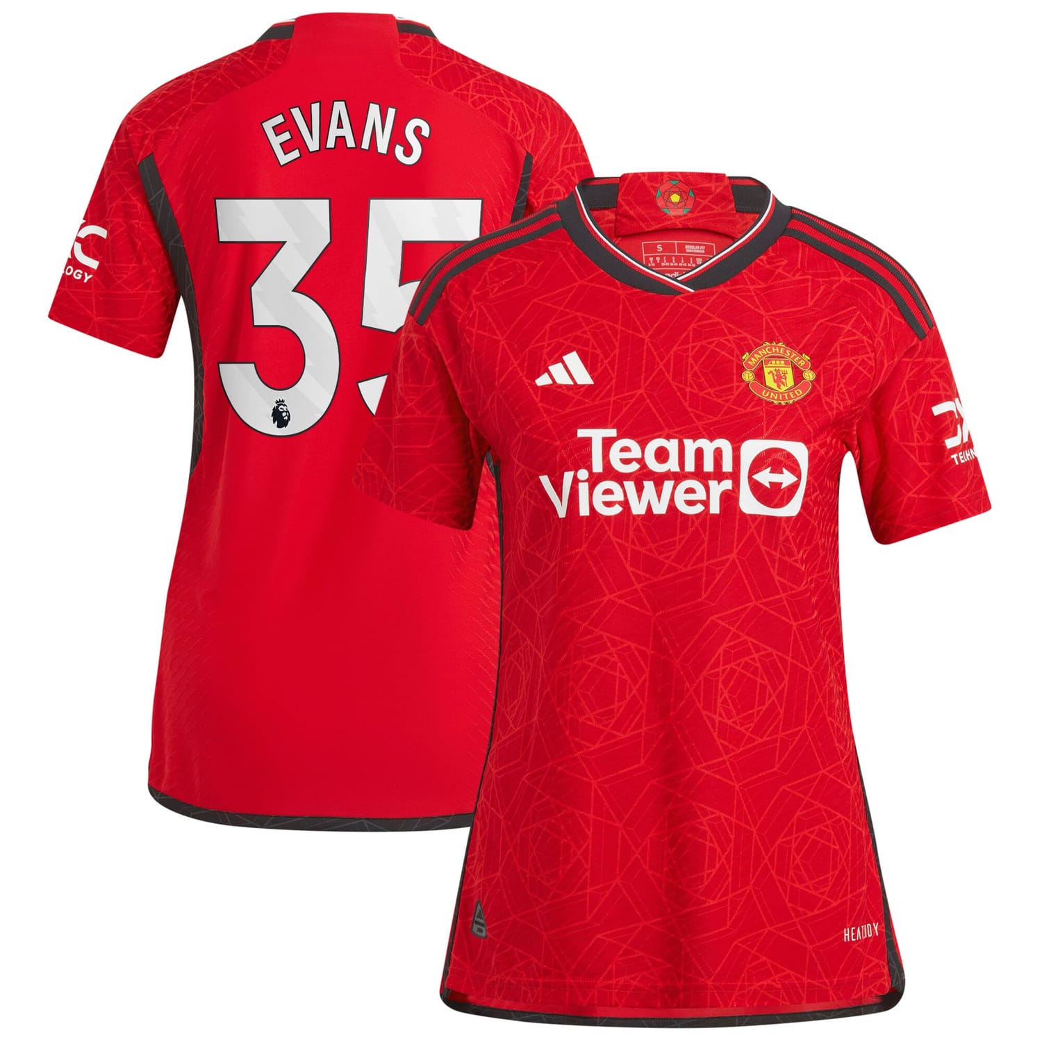 Premier League Manchester United Home Authentic Jersey Shirt 2023-24 player Jonny Evans 35 printing for Women