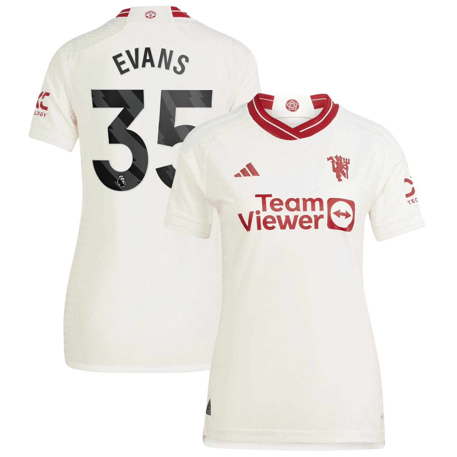 Premier League Manchester United Third Authentic Jersey Shirt 2023-24 player Jonny Evans 35 printing for Women