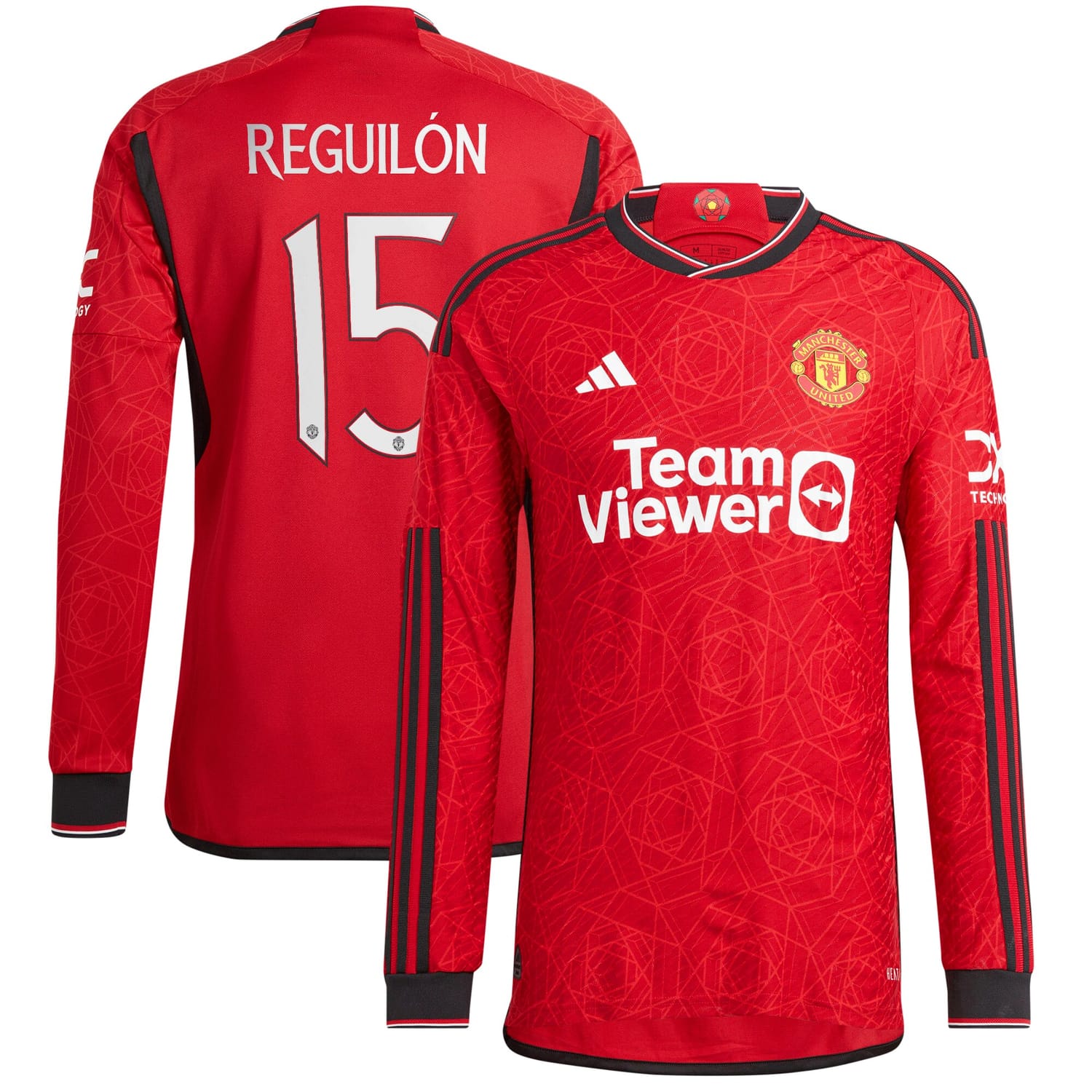 Premier League Manchester United Home Cup Authentic Jersey Shirt Long Sleeve 2023-24 player Sergio Reguilón 15 printing for Men
