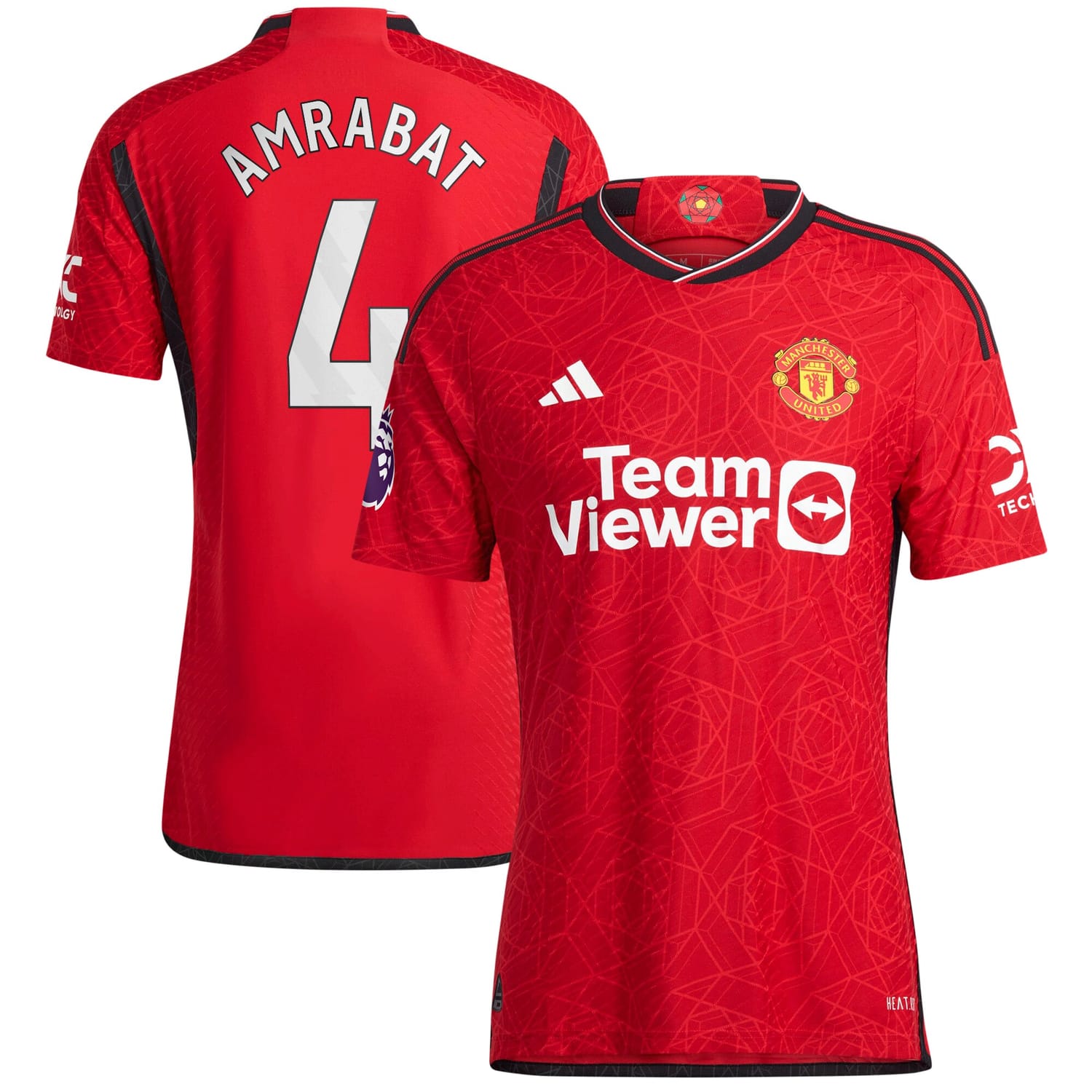 Premier League Manchester United Home Authentic Jersey Shirt Red 2023-24 player Sofyan Amrabat printing for Men