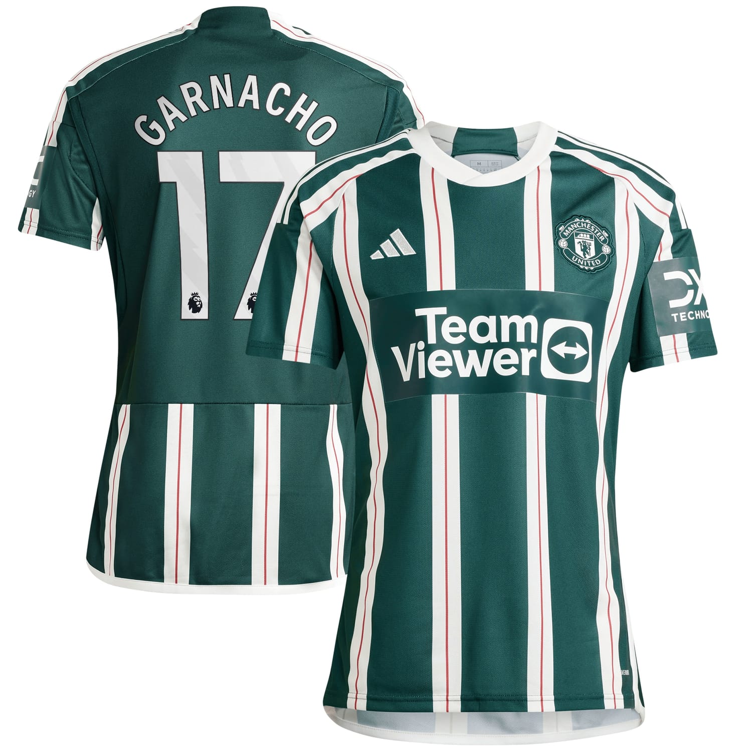 Premier League Manchester United Away Jersey Shirt Green 2023-24 player Alejandro Garnacho printing for Men