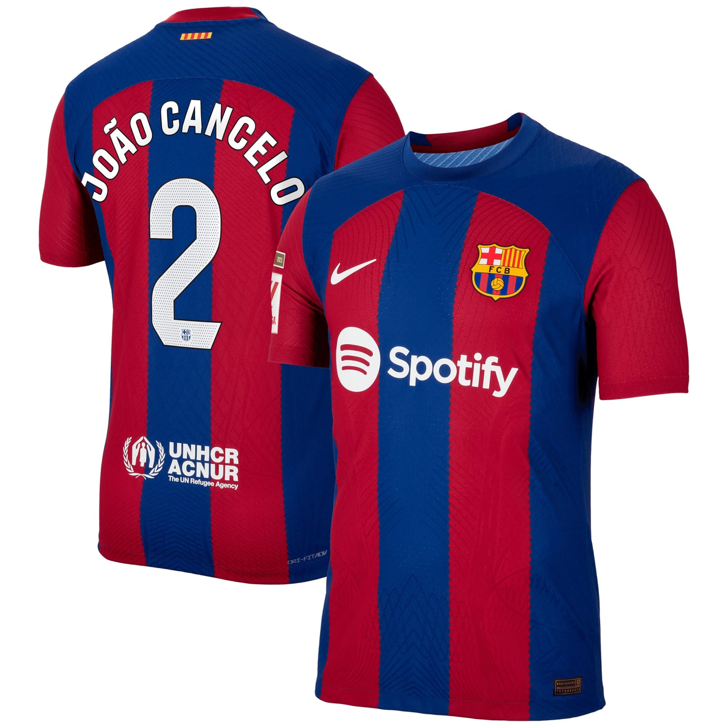 La Liga Barcelona Home Authentic Jersey Shirt Royal 2023-24 player Joao Cancelo printing for Men