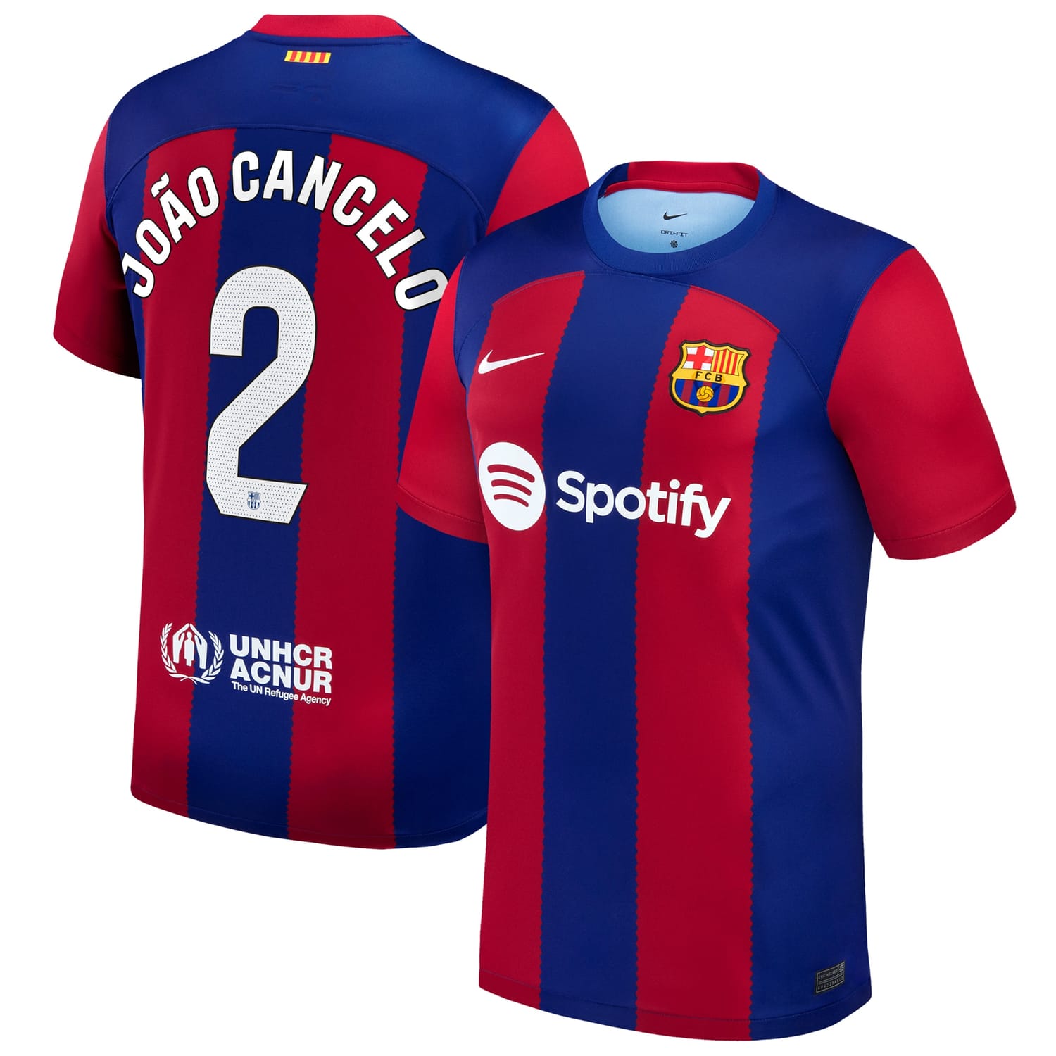 La Liga Barcelona Home Jersey Shirt Royal 2023-24 player Joao Cancelo printing for Men