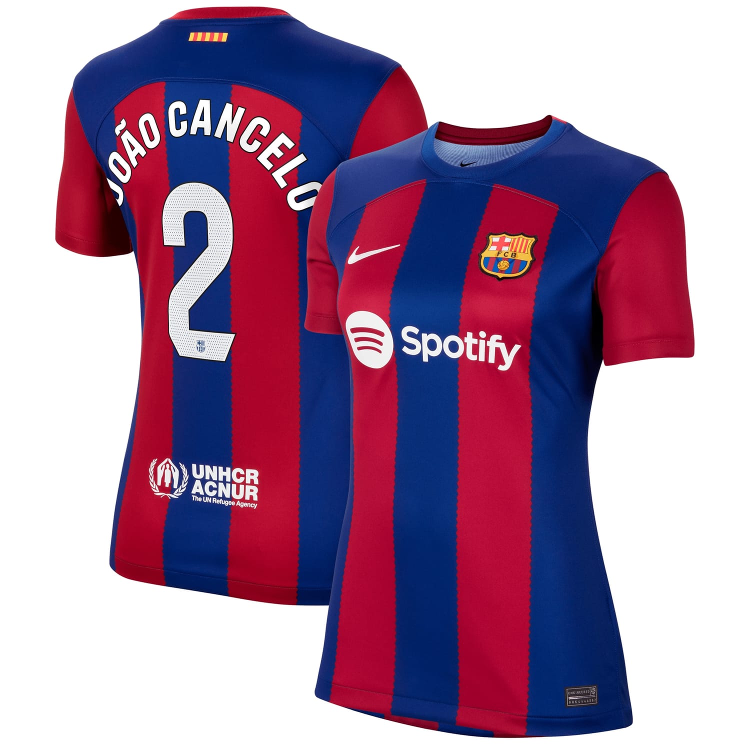 La Liga Barcelona Home Jersey Shirt Royal 2023-24 player Joao Cancelo printing for Women