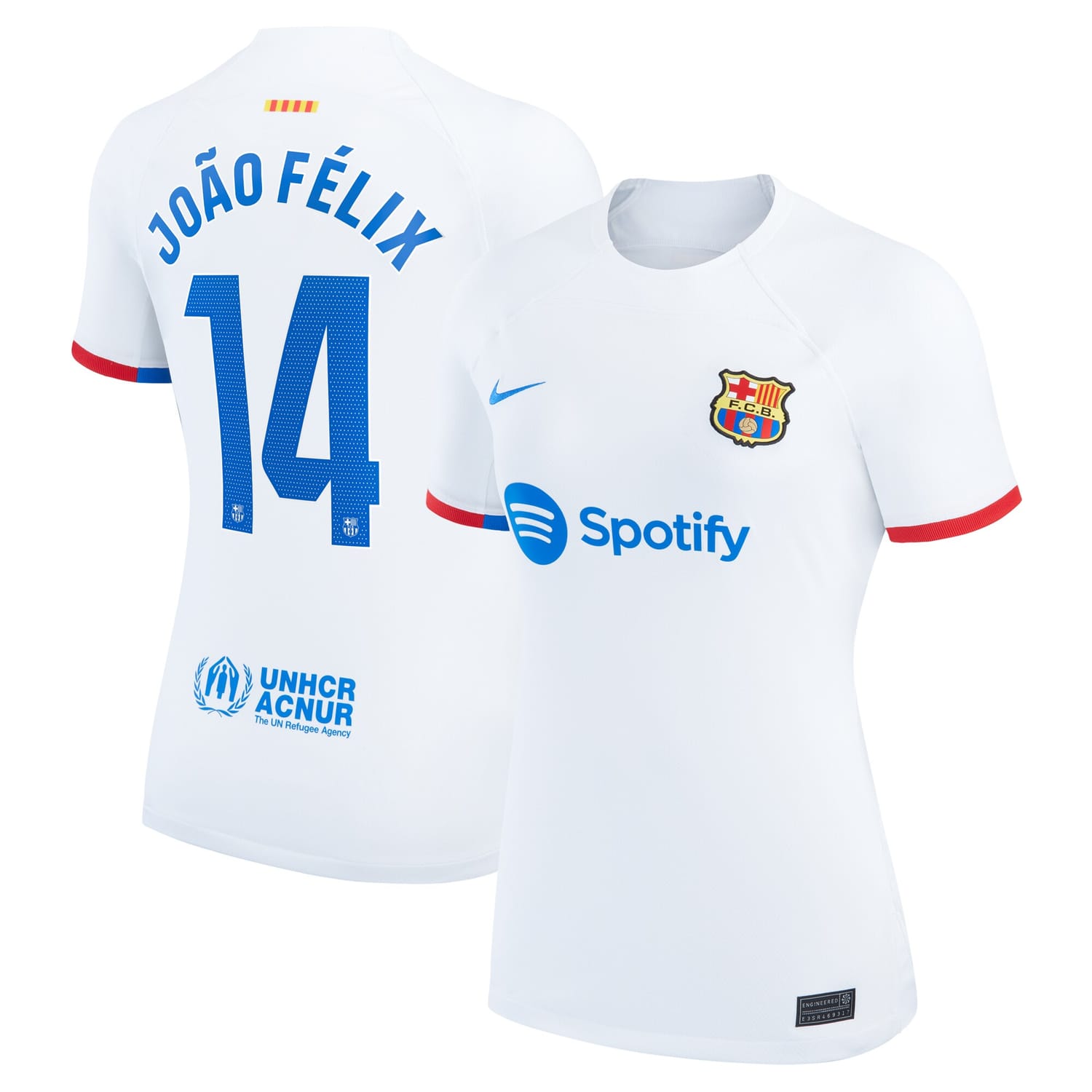 La Liga Barcelona Away Jersey Shirt White 2023-24 player João Félix printing for Women