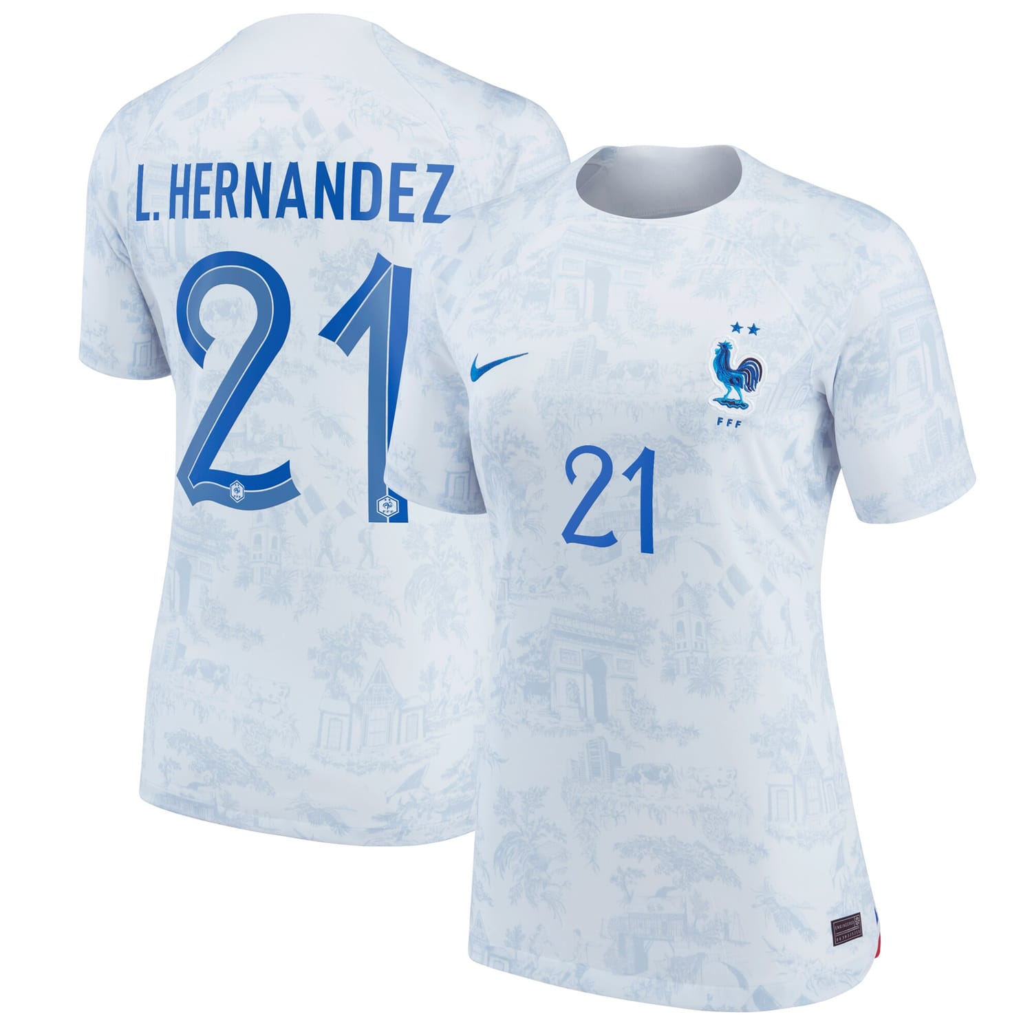 France National Team Away Jersey Shirt 2022 player Lucas Hernandez 21 printing for Women