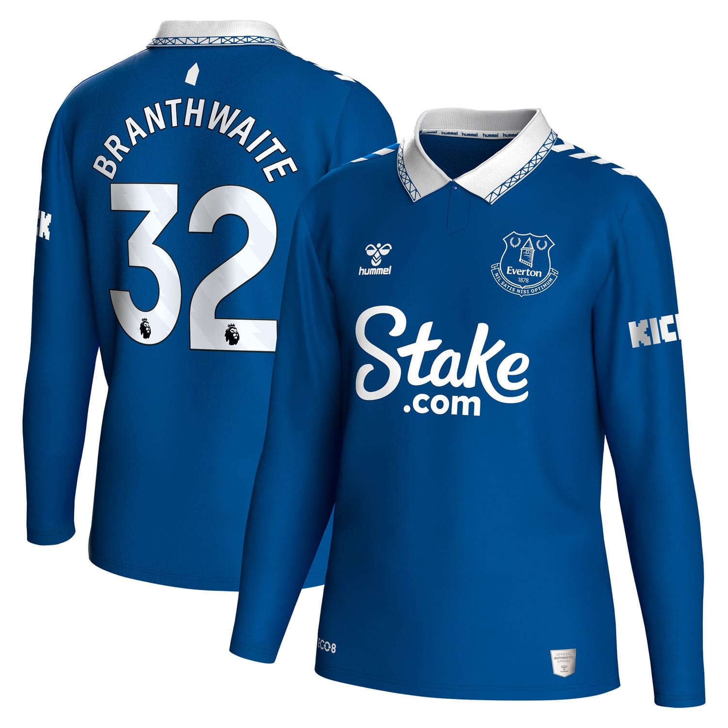 Premier League Everton Home Jersey Shirt Long Sleeve 2023-24 player Jarrad Branthwaite 32 printing for Men