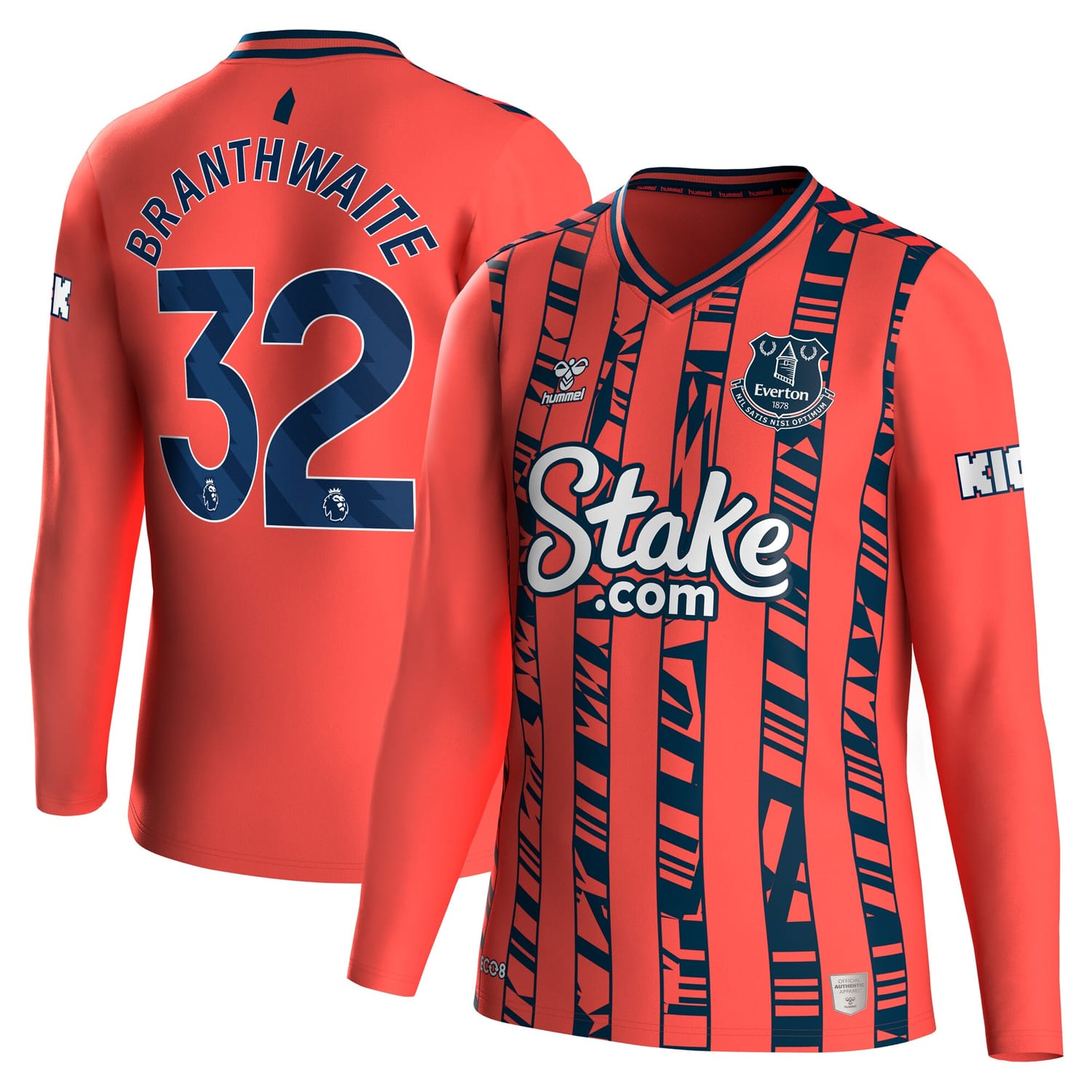 Premier League Everton Away Jersey Shirt Long Sleeve 2023-24 player Jarrad Branthwaite 32 printing for Men