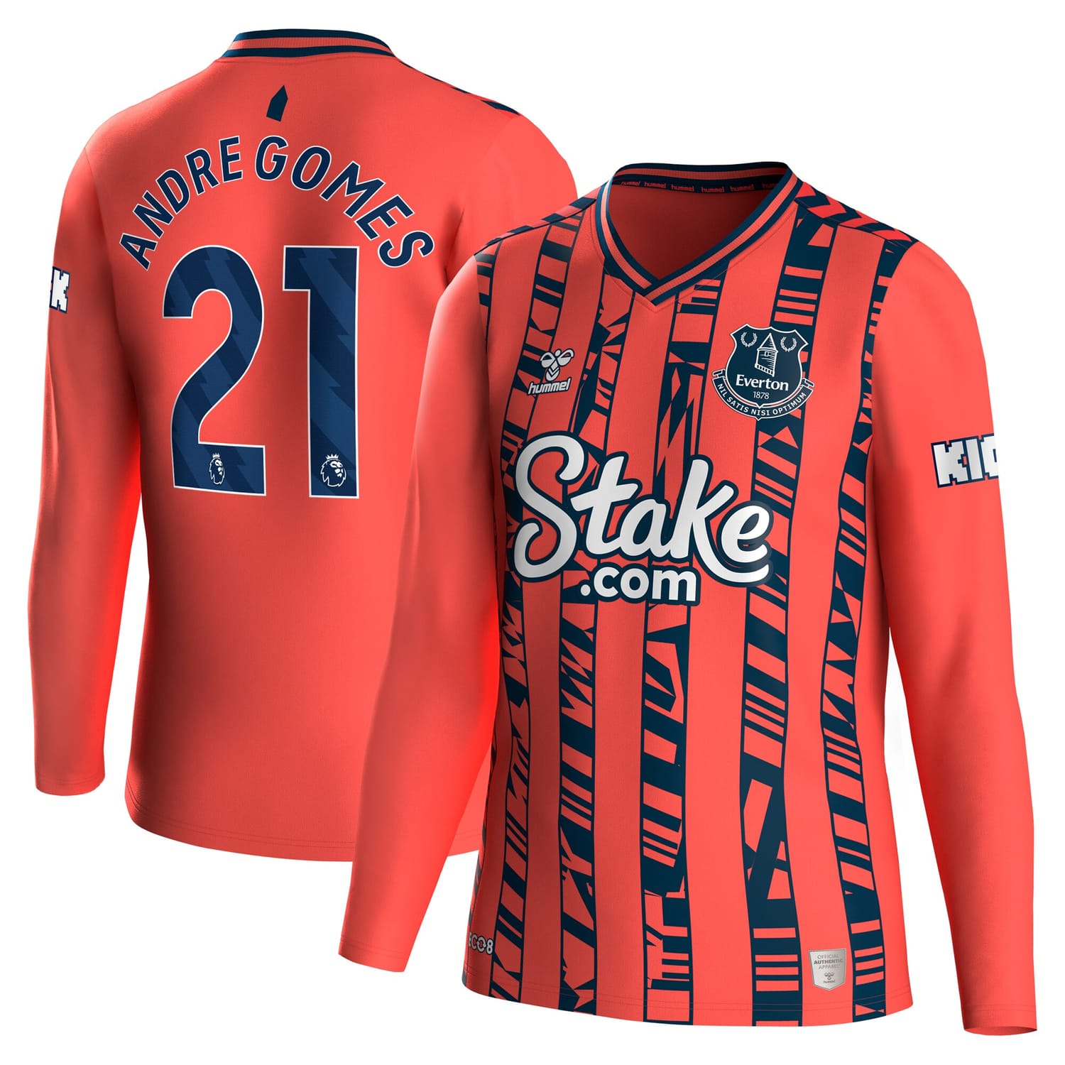 Premier League Everton Away Jersey Shirt Long Sleeve 2023-24 player Andre Gomes 21 printing for Men