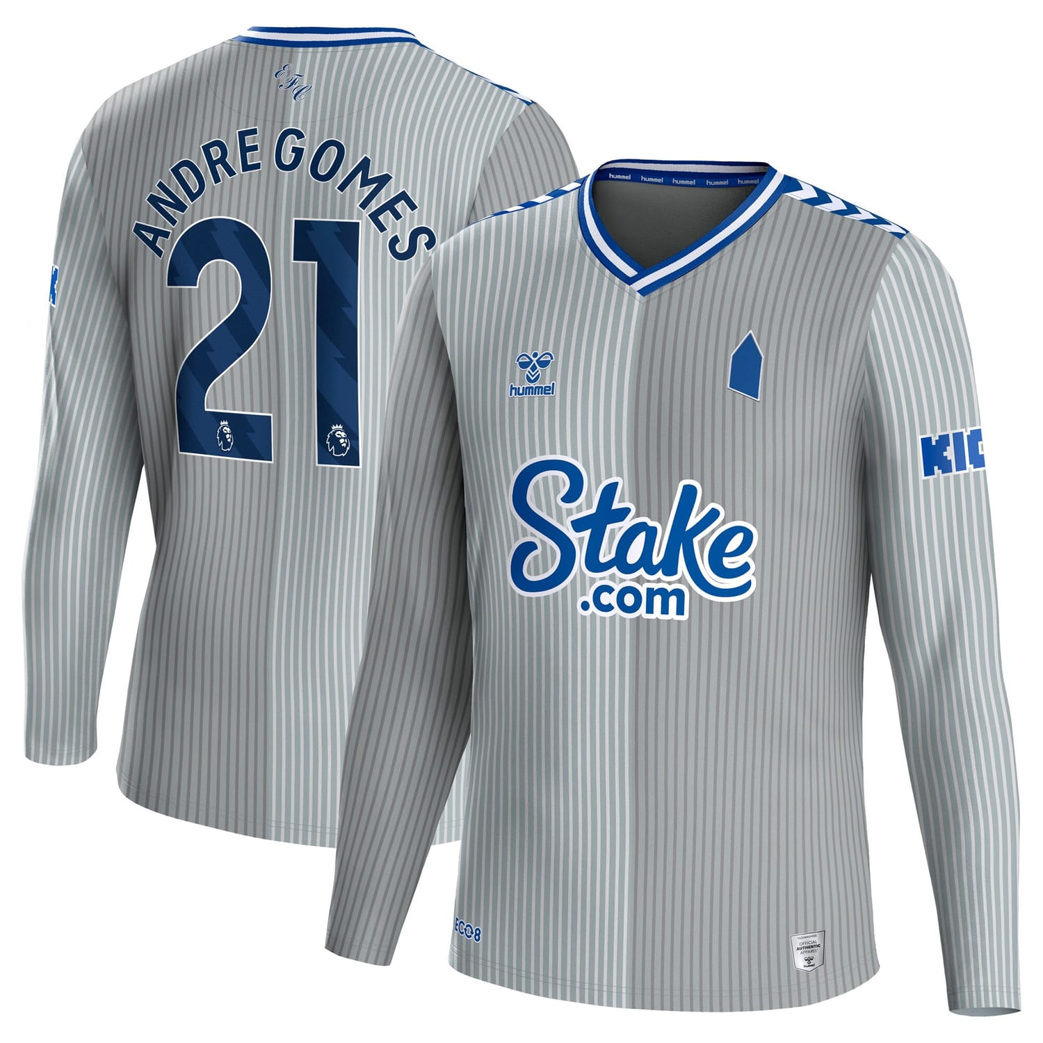Premier League Everton Third Jersey Shirt Long Sleeve 2023-24 player Andre Gomes 21 printing for Men