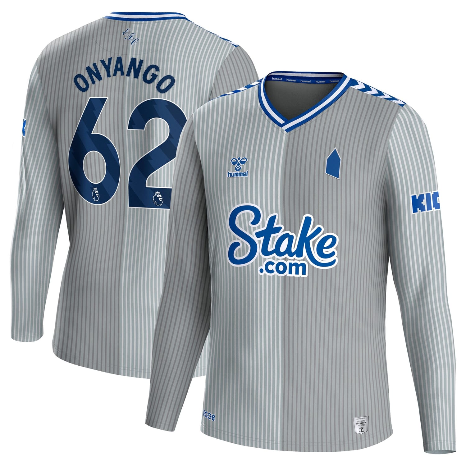 Premier League Everton Third Jersey Shirt Long Sleeve 2023-24 player Tyler Onyango 62 printing for Men