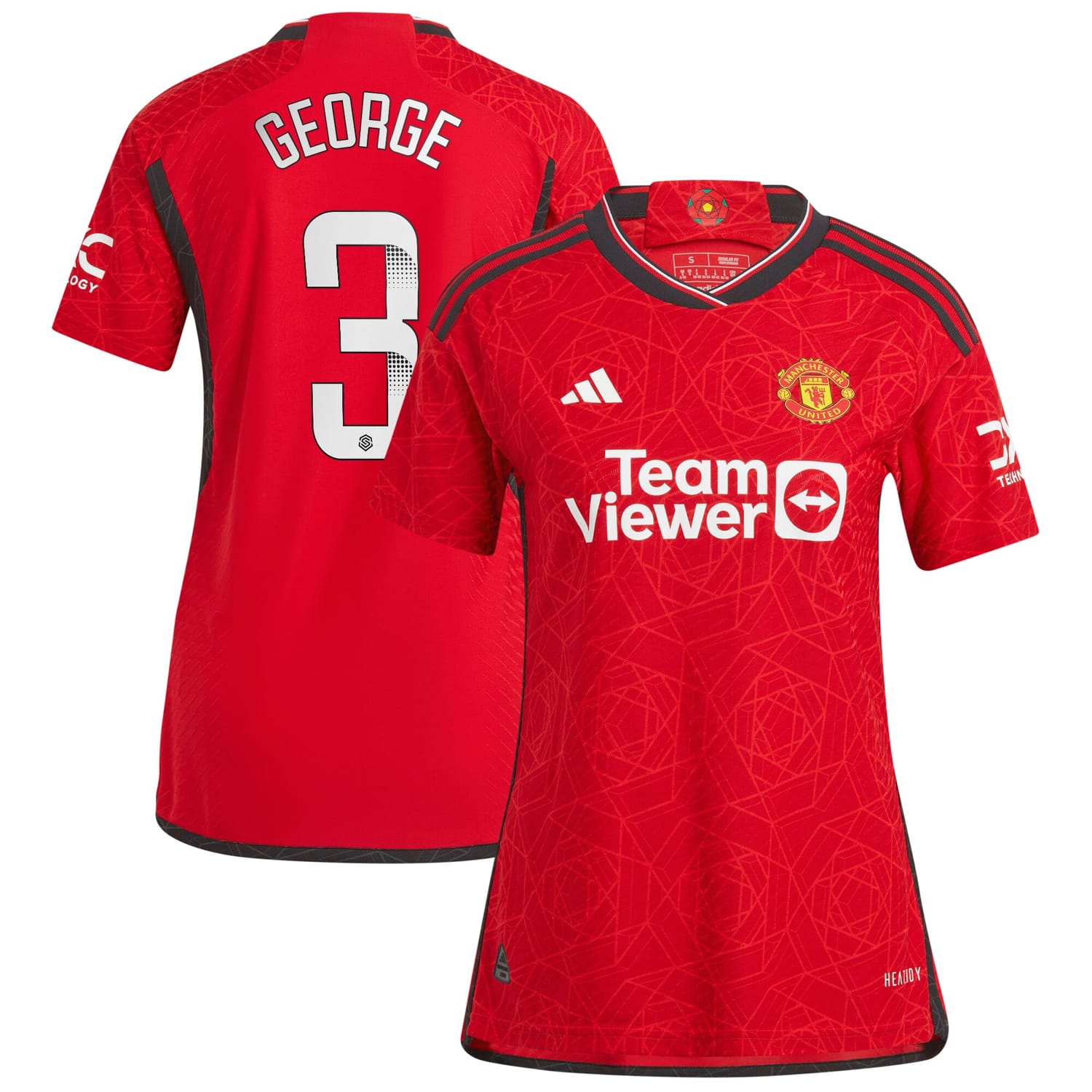 Premier League Manchester United Home WSL Authentic Jersey Shirt 2023-24 player Gabrielle George printing for Women