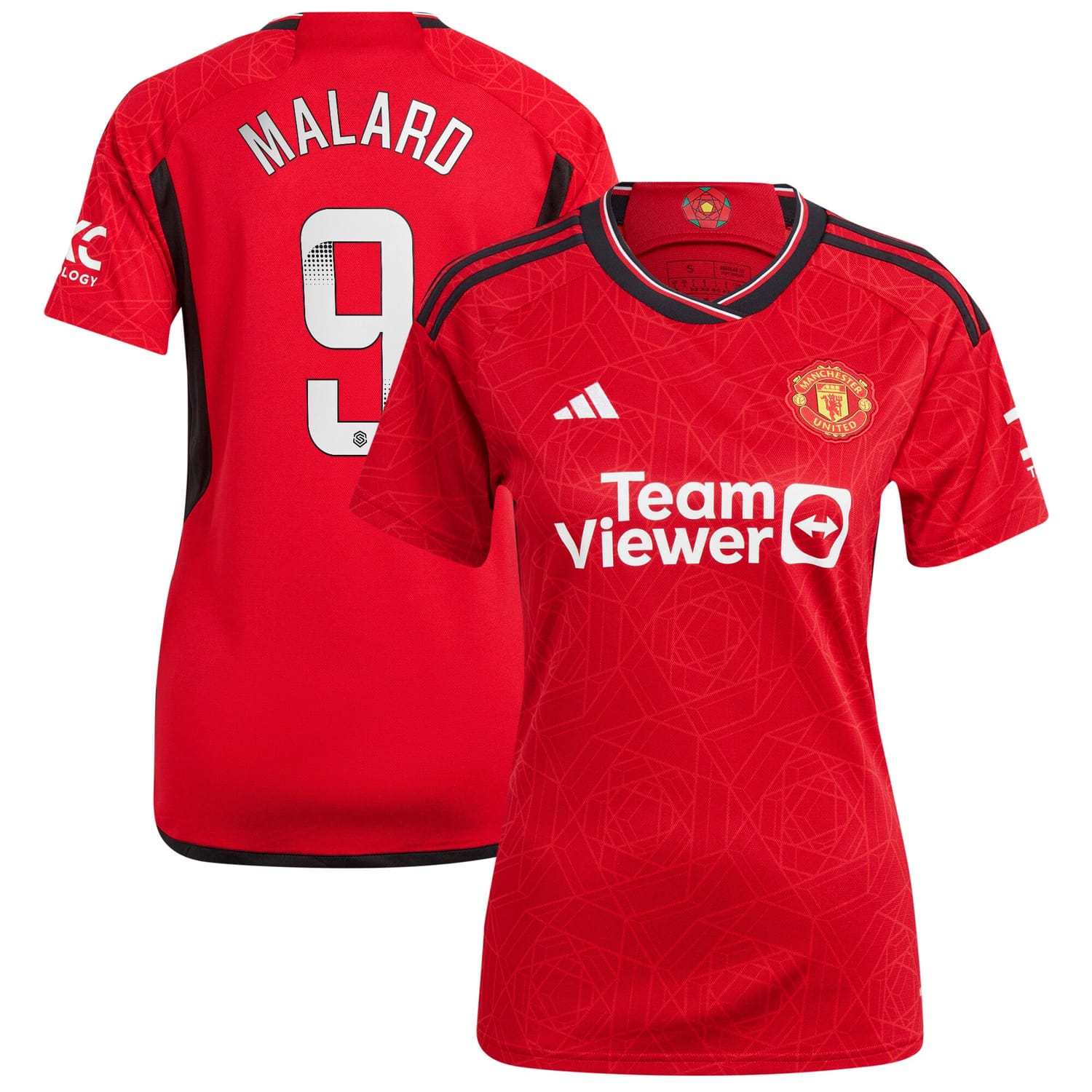 Premier League Manchester United Home WSL Jersey Shirt 2023-24 player Melvine Malard printing for Women