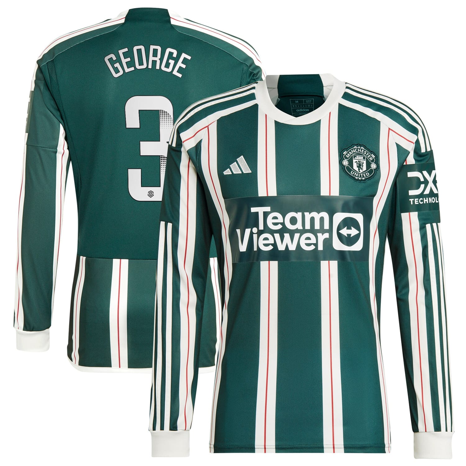 Premier League Manchester United Away WSL Jersey Shirt Long Sleeve 2023-24 player Gabrielle George printing for Men