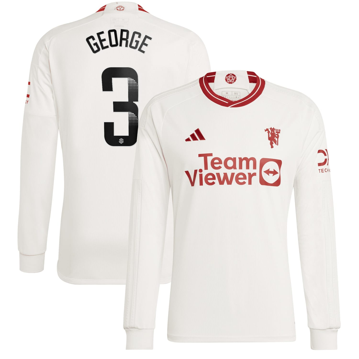 Premier League Manchester United Third WSL Jersey Shirt Long Sleeve 2023-24 player Gabrielle George printing for Men