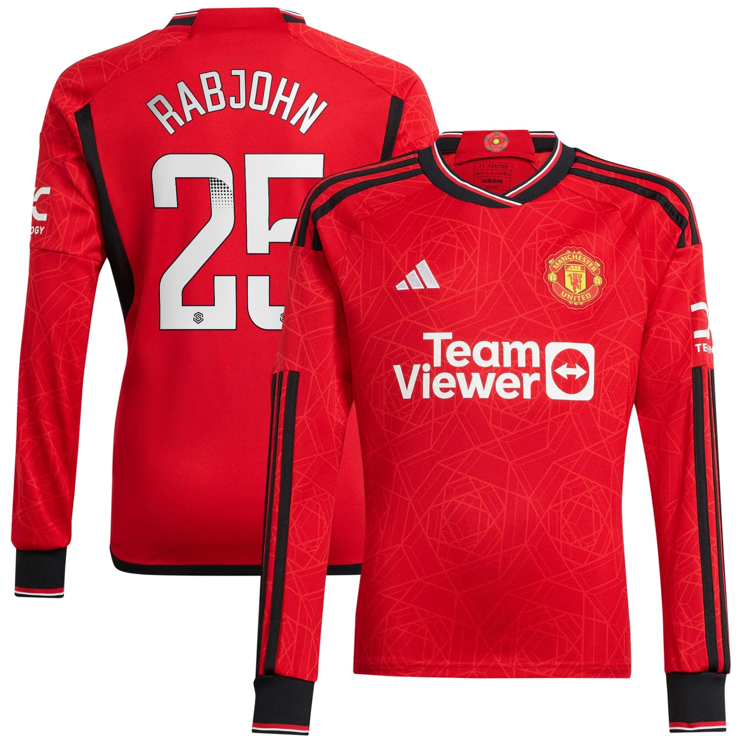 Premier League Manchester United Home WSL Jersey Shirt Long Sleeve 2023-24 player Evie Rabjohn printing for Men