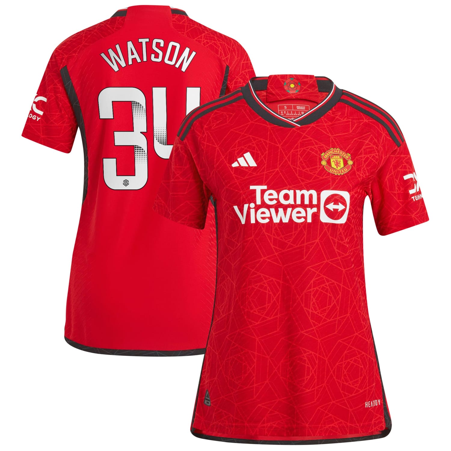 Premier League Manchester United Home WSL Authentic Jersey Shirt 2023-24 player Emma Watson printing for Women