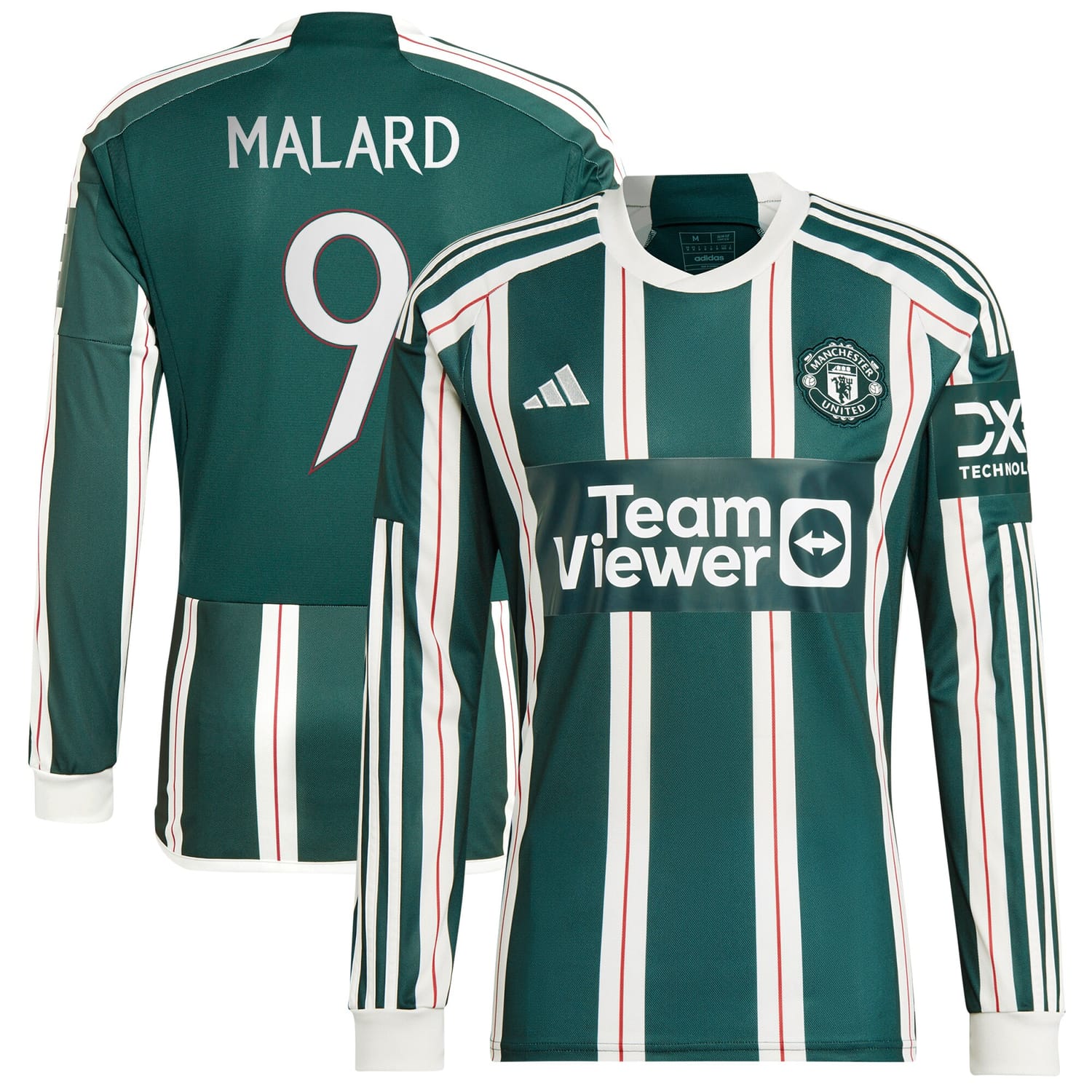 Premier League Manchester United Away Cup Jersey Shirt Long Sleeve 2023-24 player Melvine Malard printing for Men
