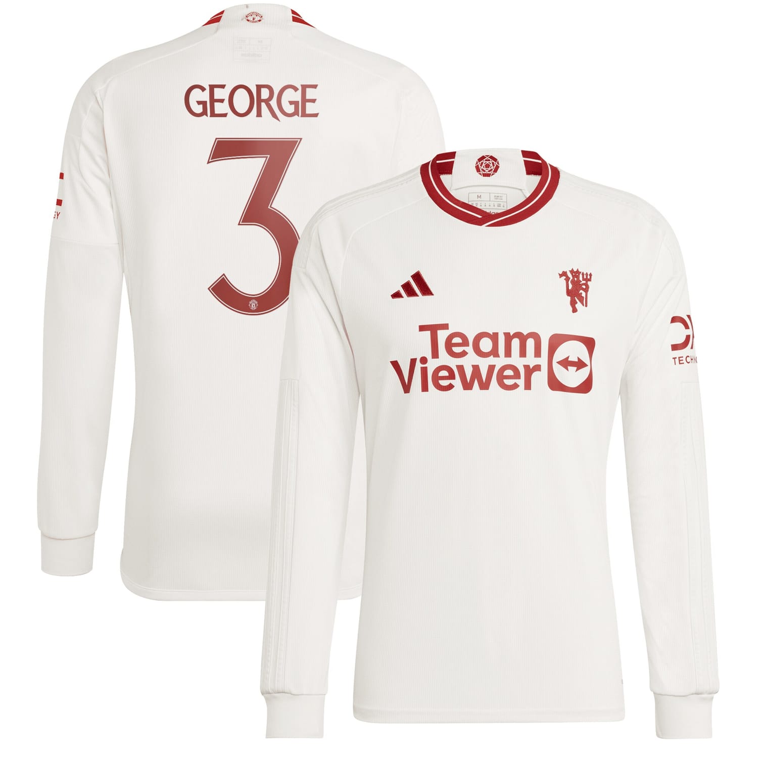 Premier League Manchester United Third Cup Jersey Shirt Long Sleeve 2023-24 player Gabrielle George printing for Men