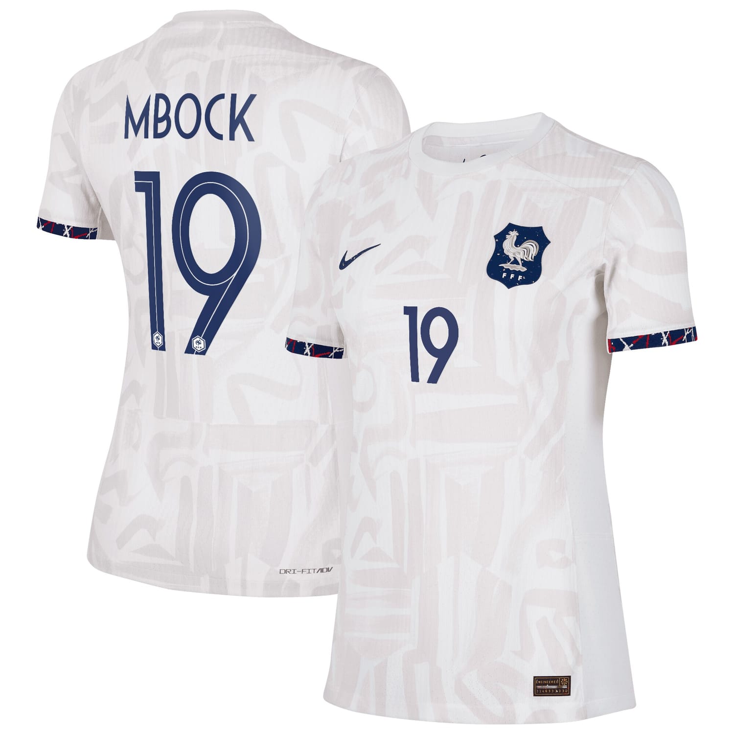 France National Team Away Authentic Jersey Shirt 2023-24 player Griedge Mbock 19 printing for Women