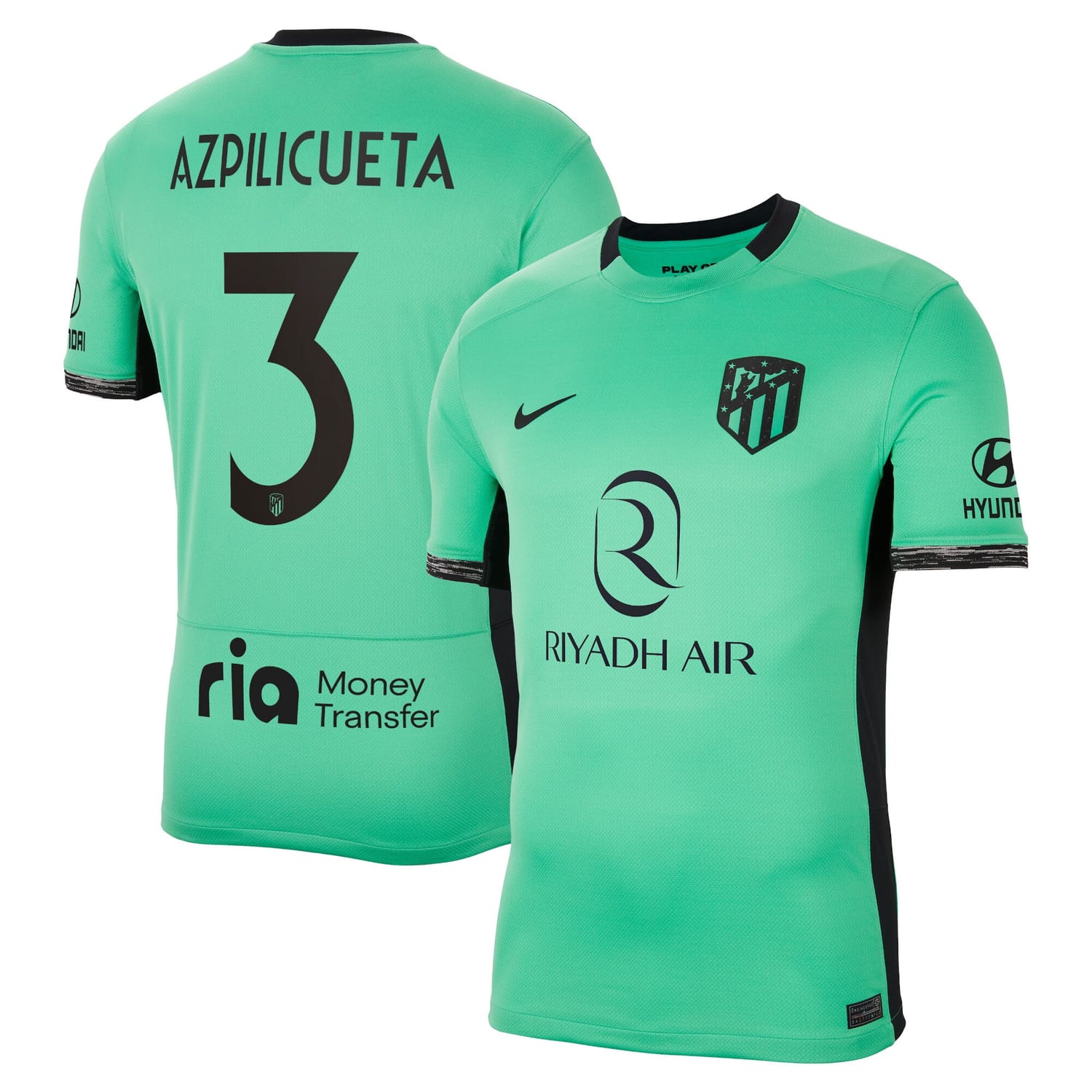 La Liga Atletico de Madrid Third Metropolitano Jersey Shirt 2023-24 player César Azpilicueta 3 printing for Men