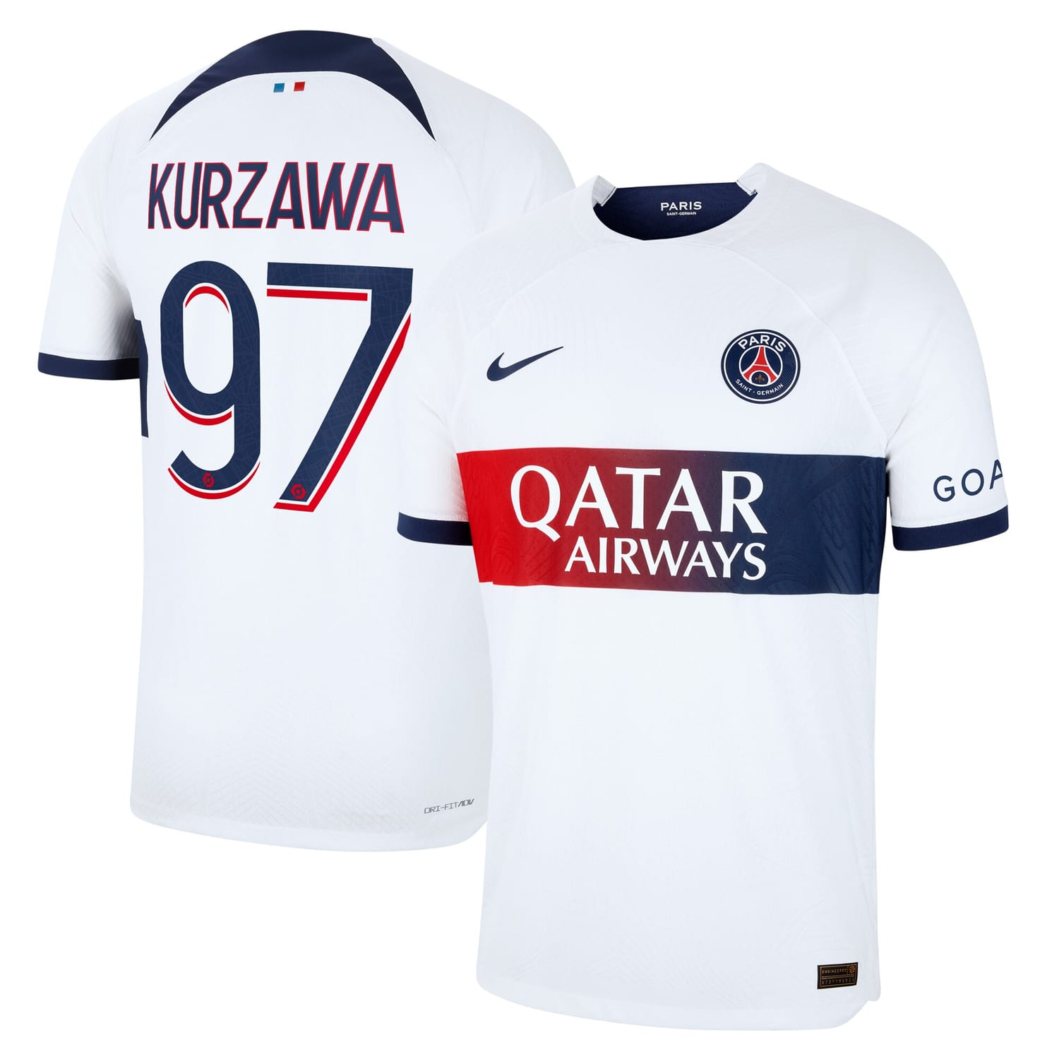 Ligue 1 Paris Saint-Germain Away Authentic Jersey Shirt 2023-24 player Layvin Kurzawa 97 printing for Men