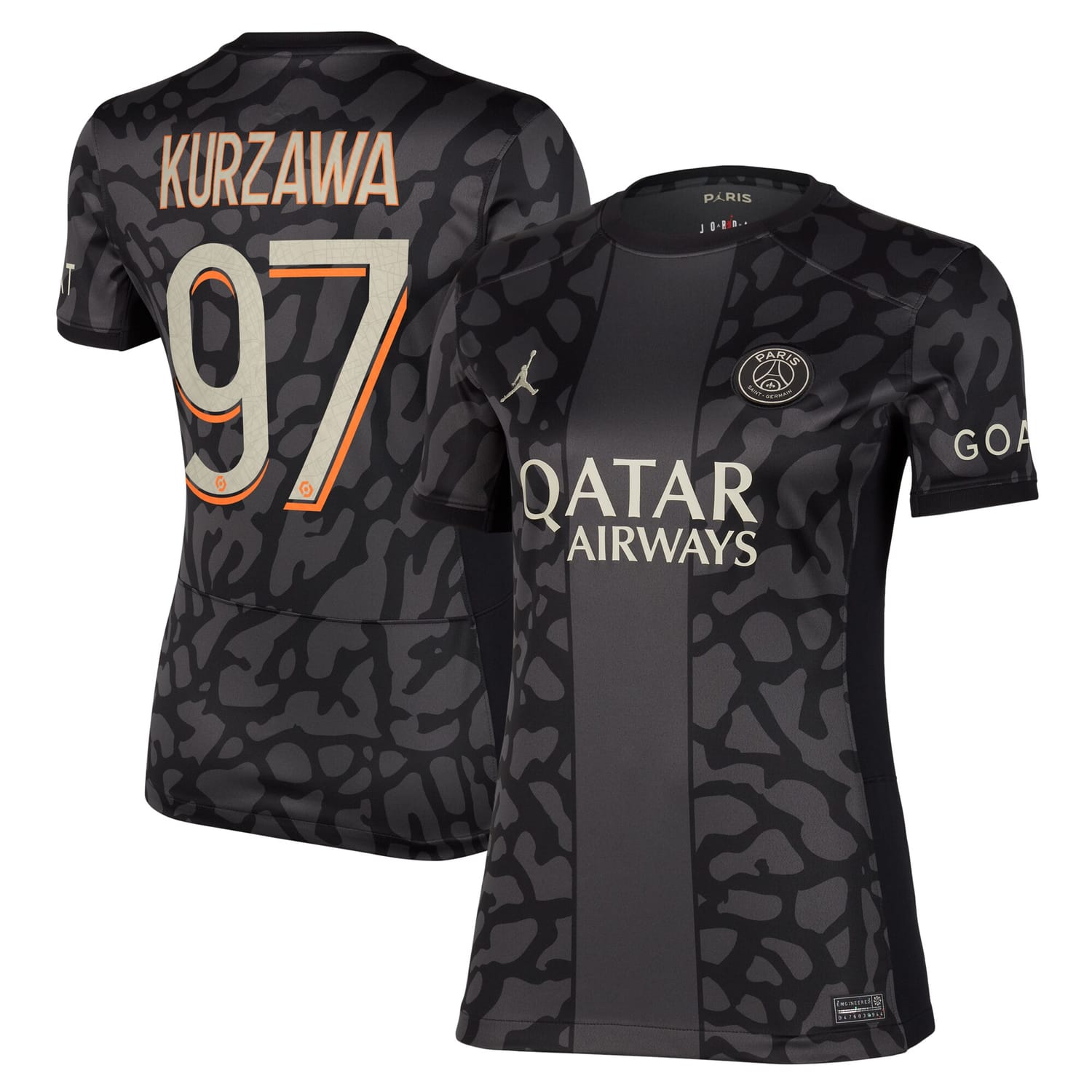 Ligue 1 Paris Saint-Germain Third Jersey Shirt 2023-24 player Layvin Kurzawa 97 printing for Women