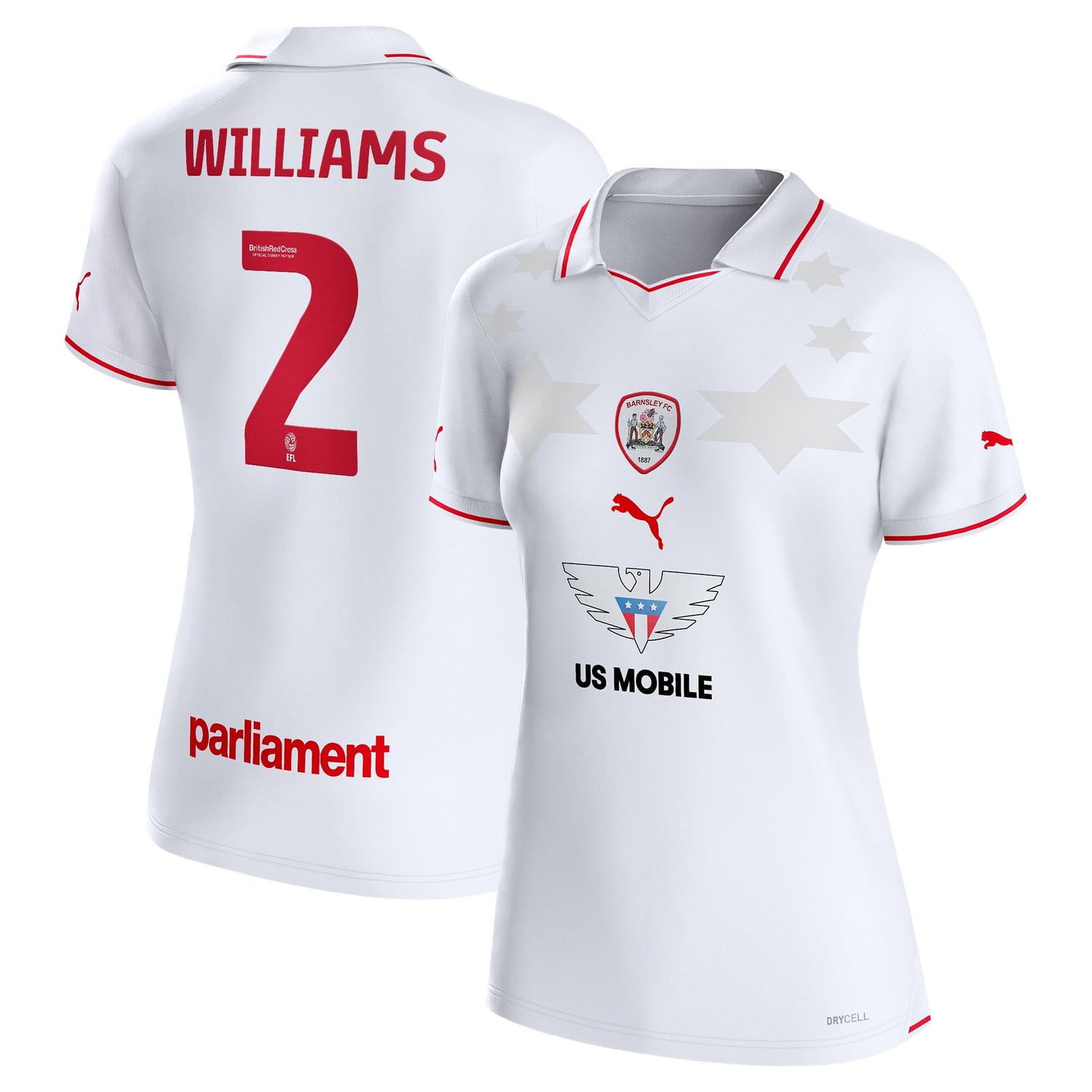 FA Cup Barnsley FC Away Jersey Shirt 2023-24 player Jordan Williams printing for Women