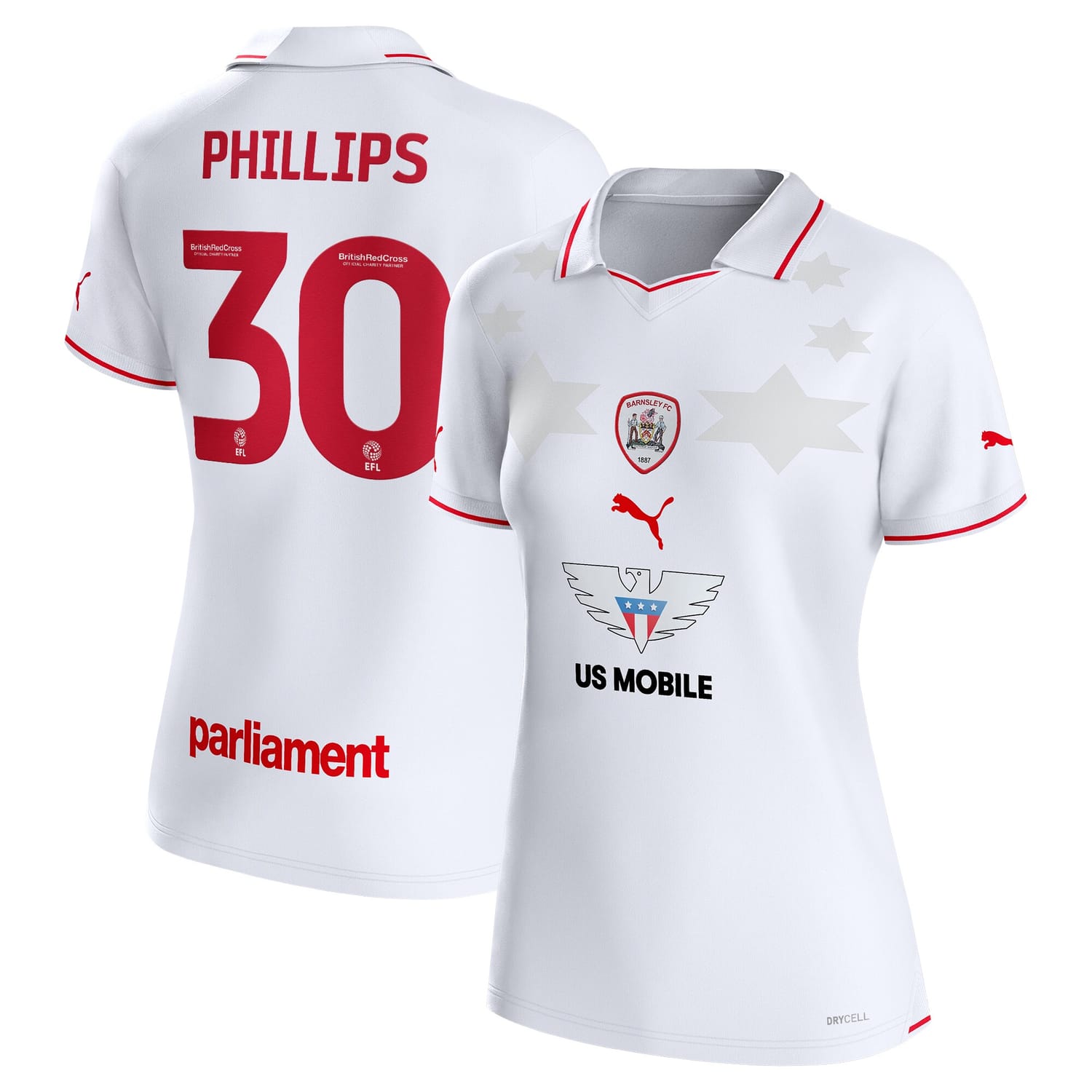 FA Cup Barnsley FC Away Jersey Shirt 2023-24 player Adam Phillips printing for Women
