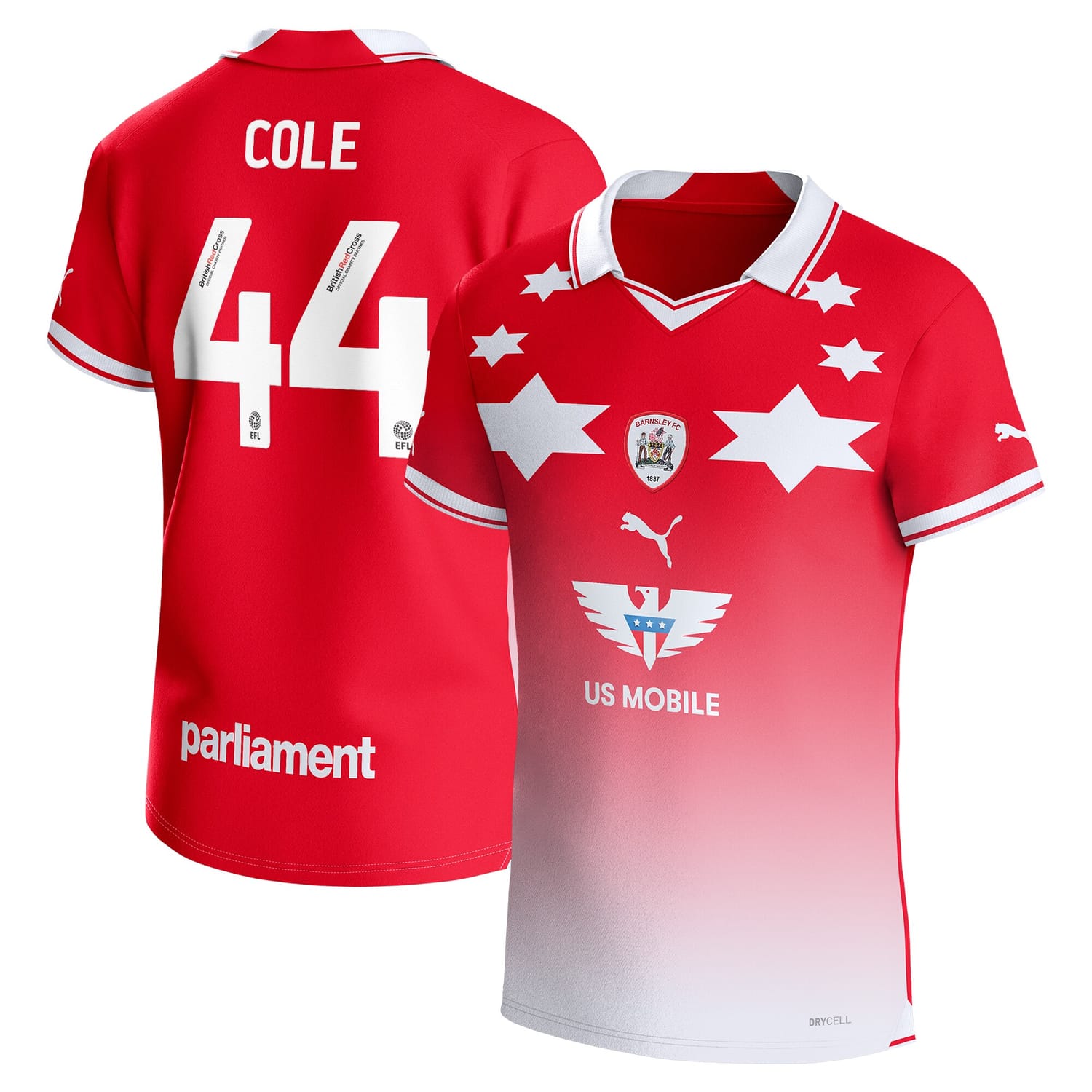 EFL League One Barnsley FC Home Jersey Shirt 2023-24 player Devante Cole printing for Men