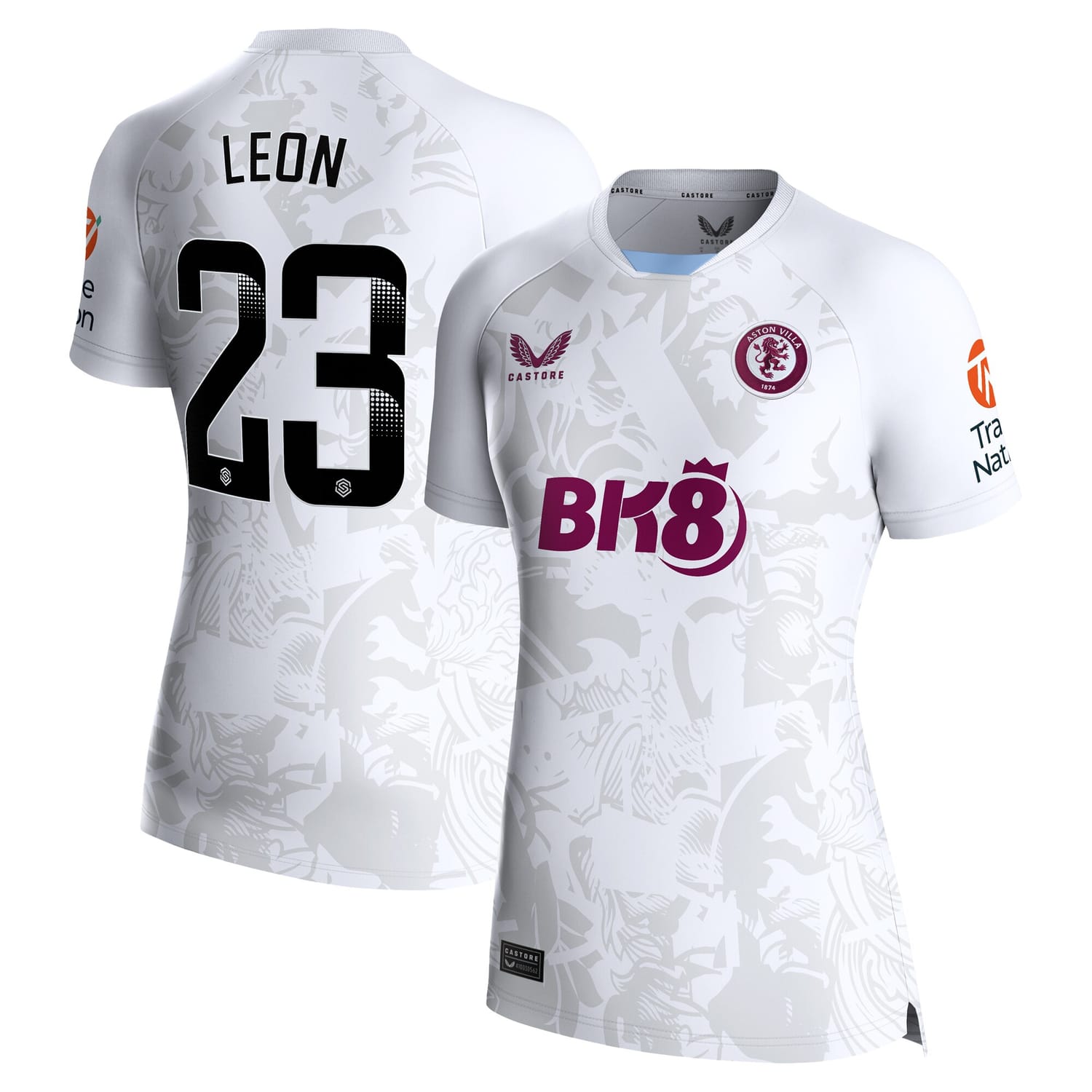 Premier League Aston Villa Away WSL Jersey Shirt 2023-24 player Adriana Leon 23 printing for Women