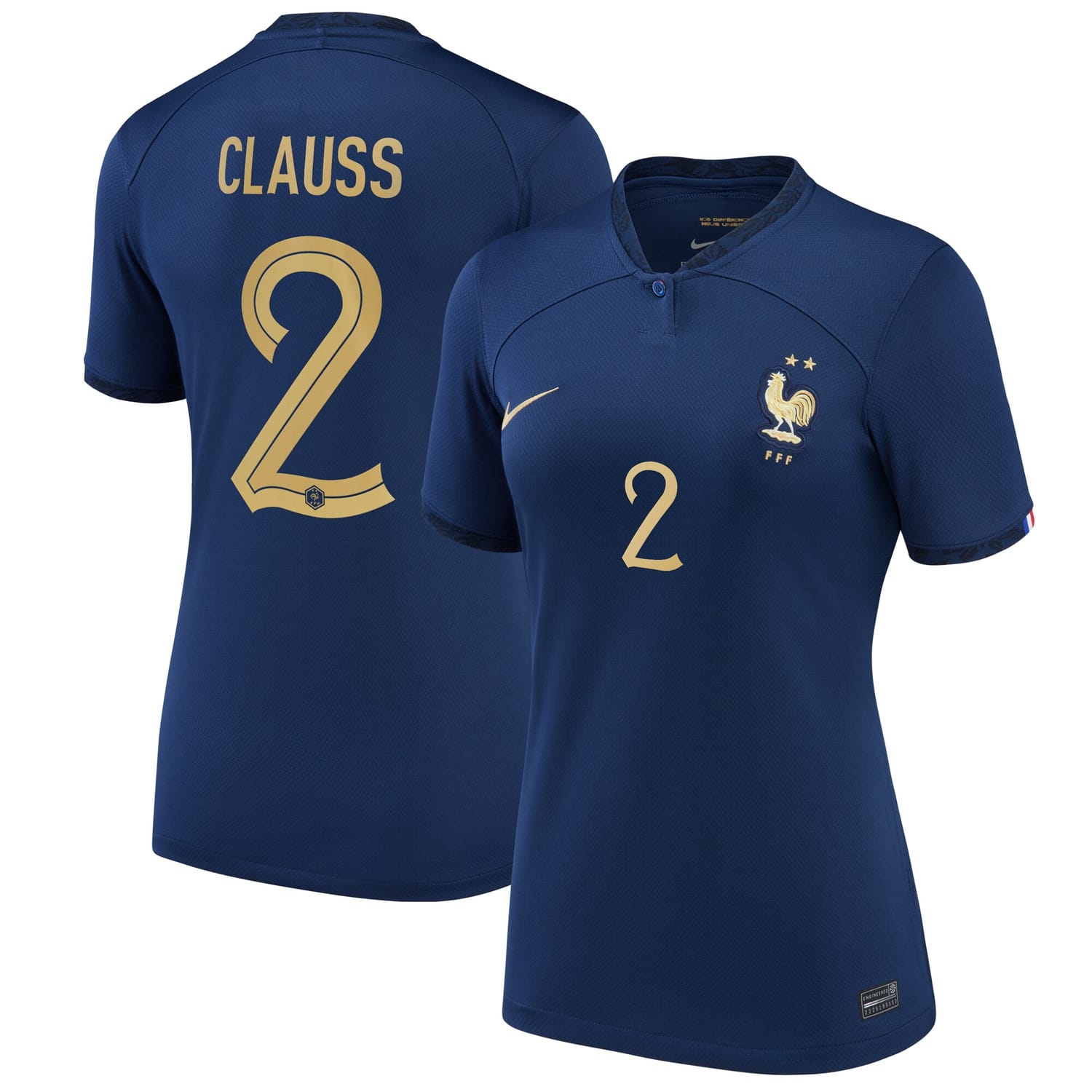 France National Team Home Jersey Shirt 2022 player Jonathan Clauss 2 printing for Women