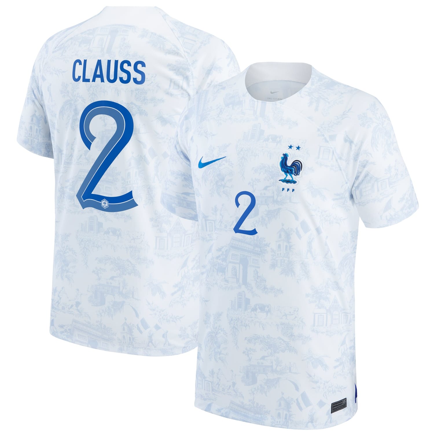 France National Team Away Jersey Shirt 2022 player Jonathan Clauss 2 printing for Men
