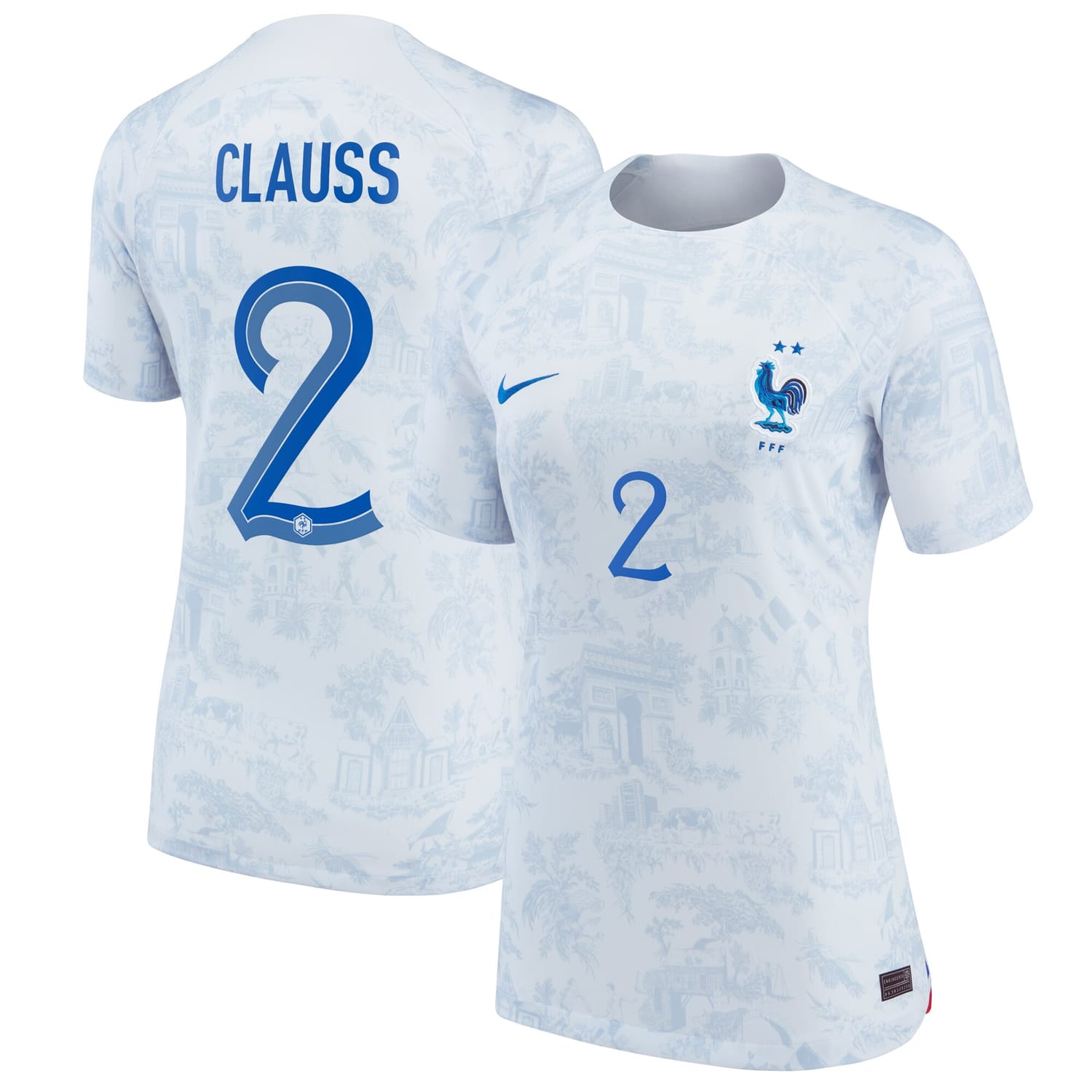 France National Team Away Jersey Shirt 2022 player Jonathan Clauss 2 printing for Women