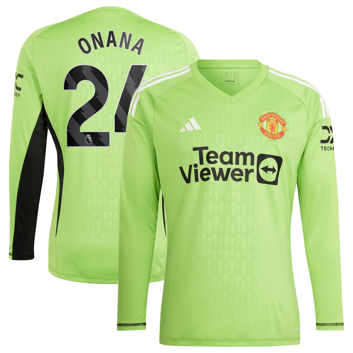Premier League Manchester United Home Goalkeeper Jersey Shirt 2023-24 player André Onana 24 printing for Men