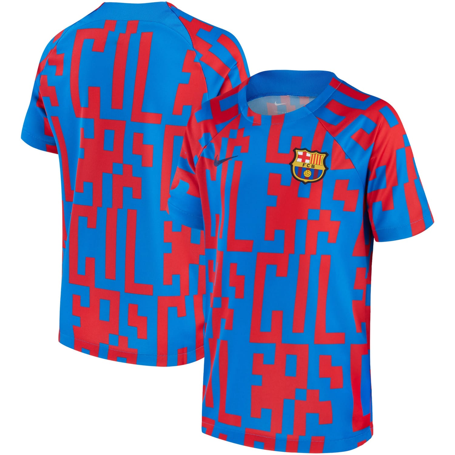La Liga Barcelona Pre-Match Jersey Shirt Blue 2022-23 for Men