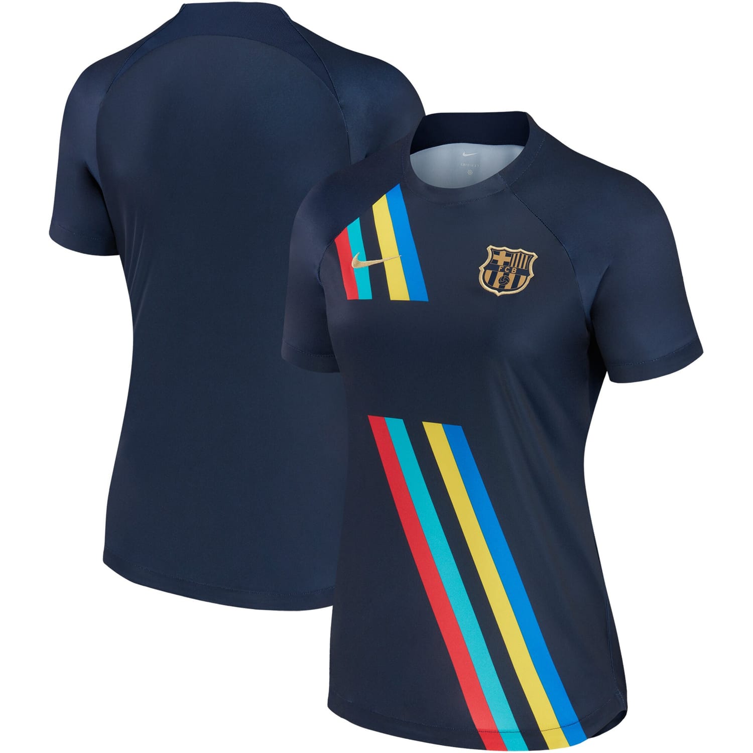 La Liga Barcelona AWAY Pre-Match Jersey Shirt Navy 2022-23 for Women