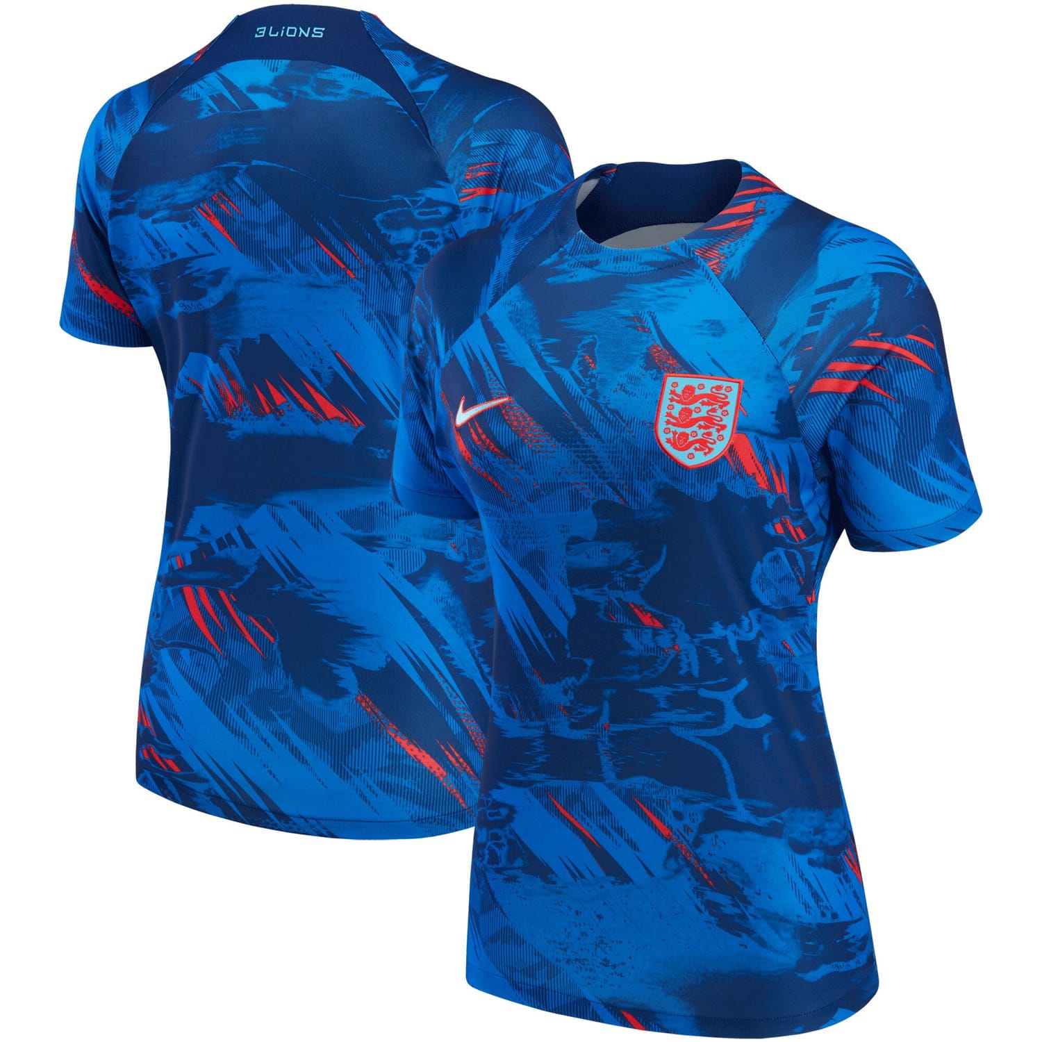 England National Team Pre-Match Jersey Shirt Blue 2022 for Women