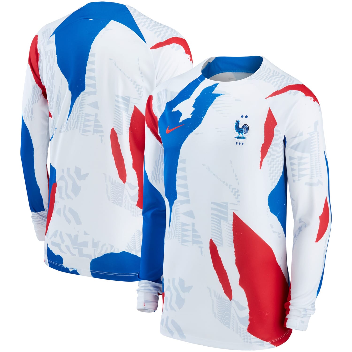 France National Team Pre-Match Jersey Shirt Long Sleeve White for Men