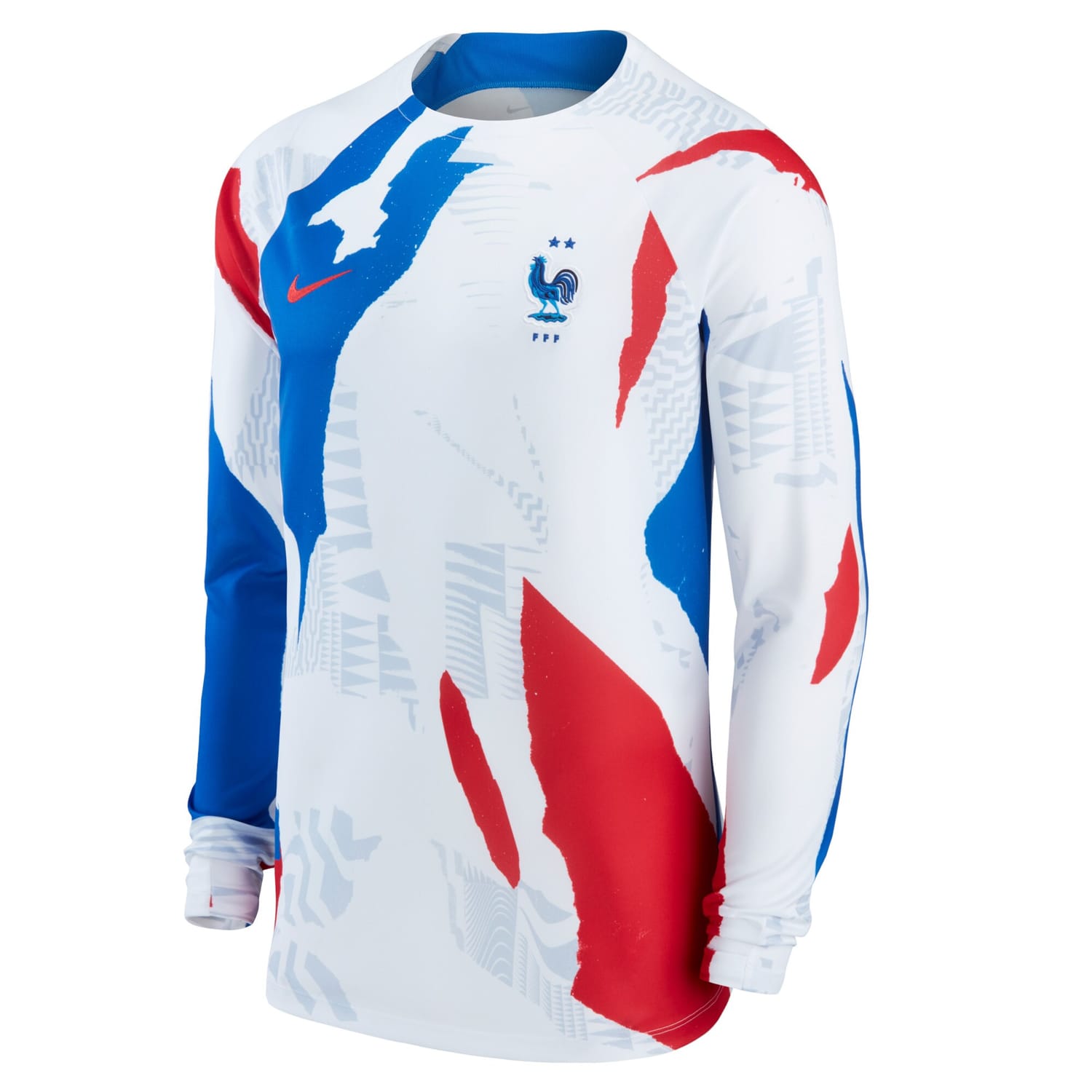 France National Team Pre-Match Jersey Shirt Long Sleeve White for Men