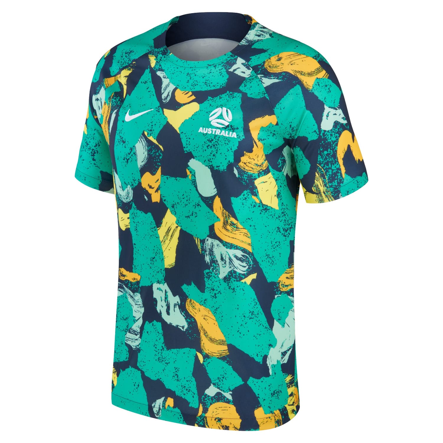 Australia National Team Pre-Match Jersey Shirt Green/Yellow 2022-23 for Men
