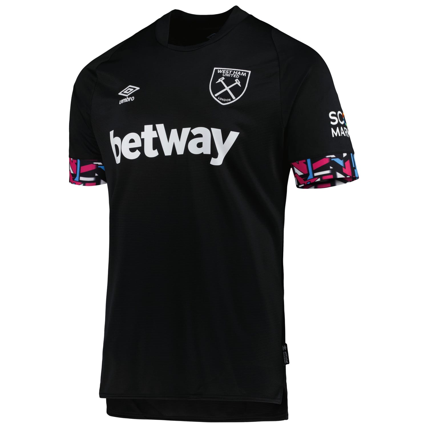 Premier League West Ham United Away Jersey Shirt Black 2022-23 for Men