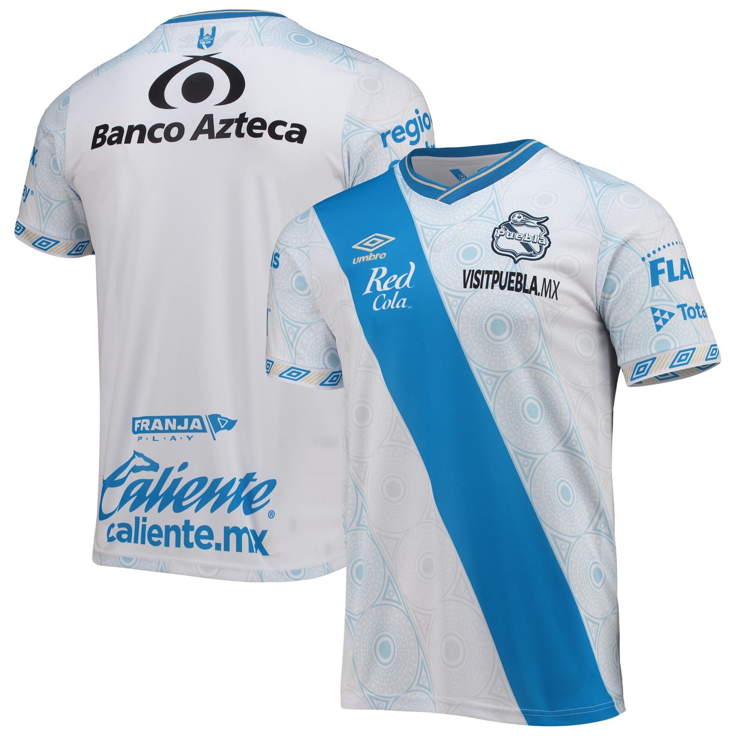 Liga MX Club Puebla Home Jersey Shirt White 2022-23 for Men
